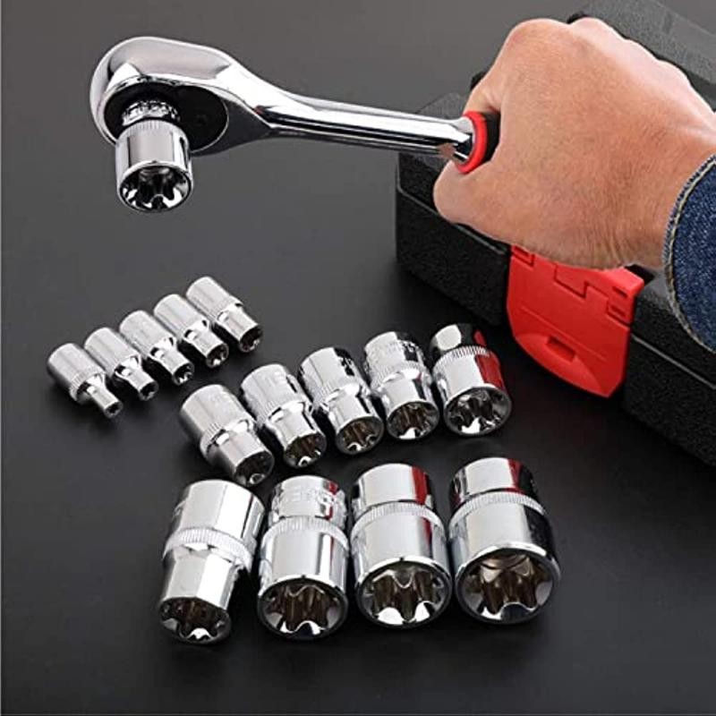 4/5/14PCS Female E Star Torx Socket Set E4-E24 E-Torx External Hex Socket Insert
