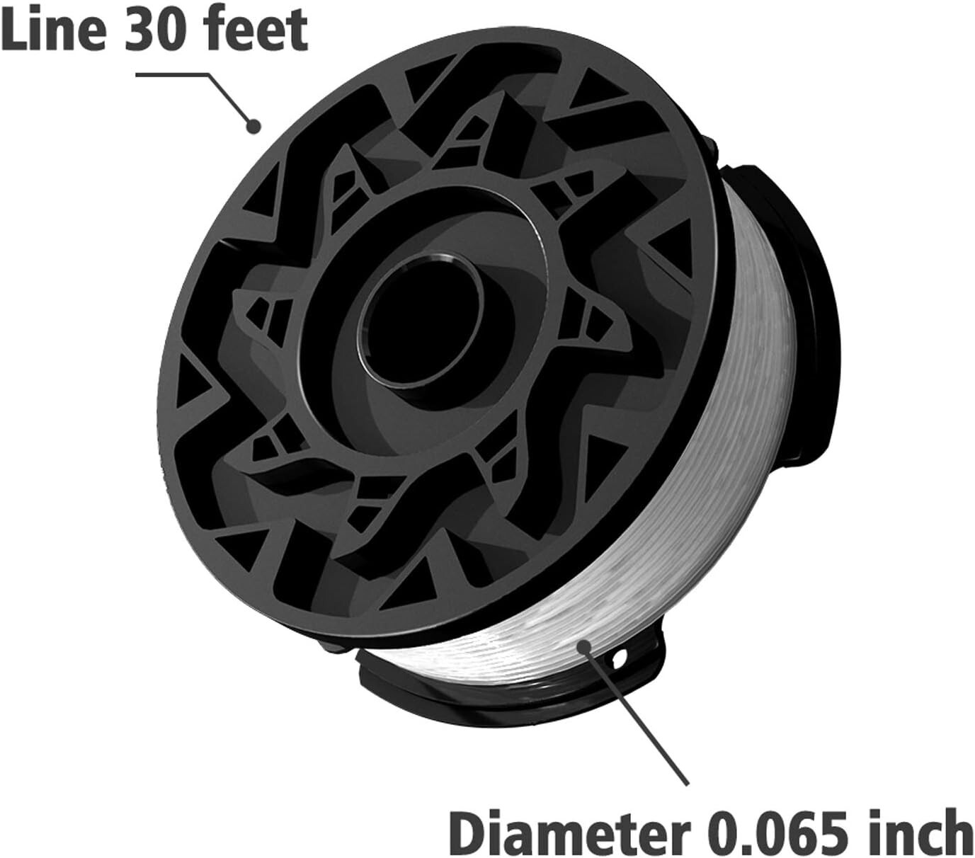 6/12x For BLACK+DECKER AF-100-3ZP Replacement String Trimmer Line Spool & 1 Cap