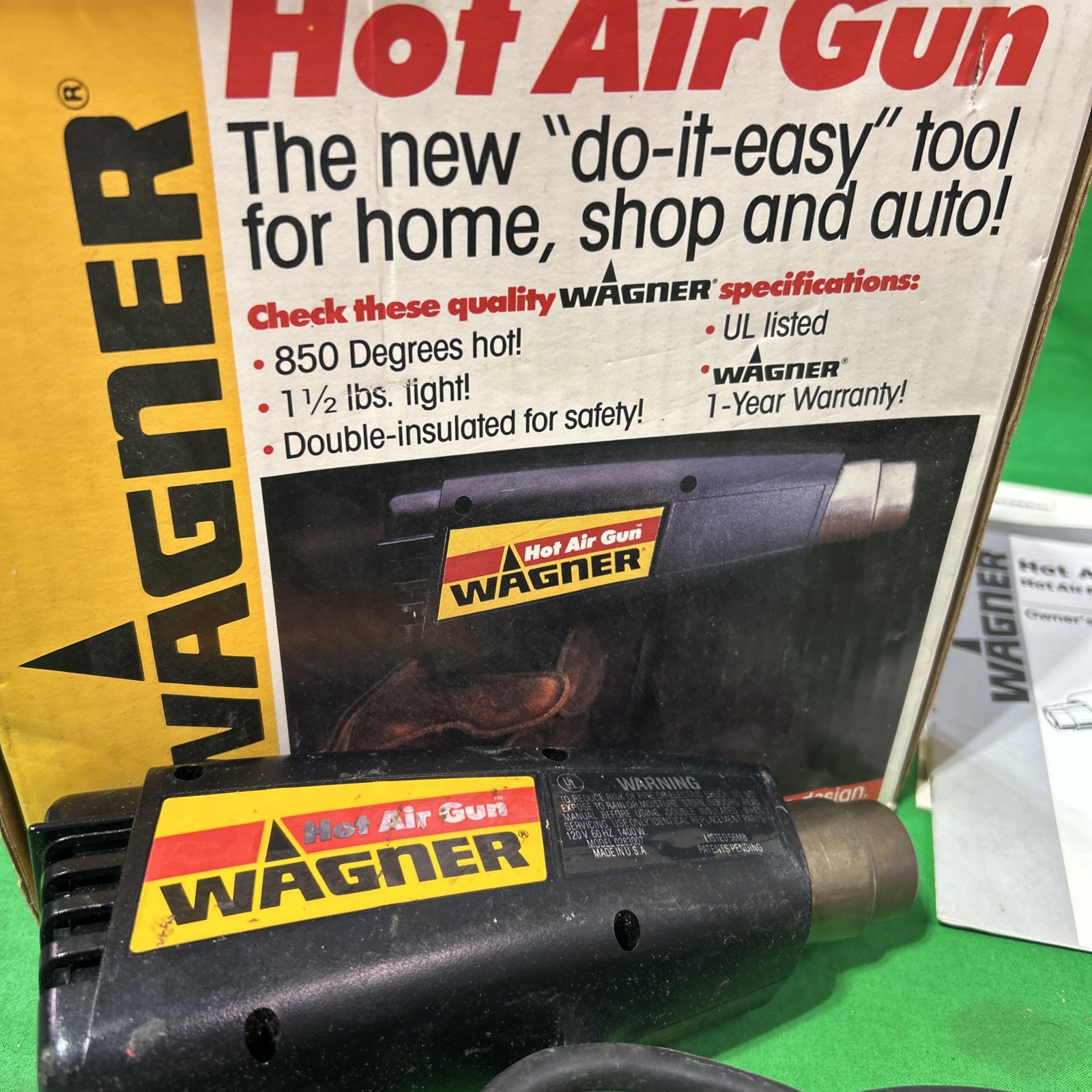 Wagner Hot Air Gun Electric Heat Gun Paint Removal Softens Plastic & Adhesives