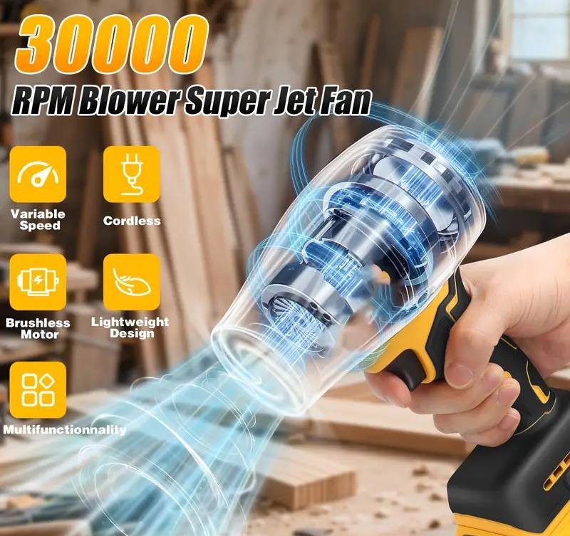 Electric Cordless Leaf Blower Powerful Handheld Blower Fast Charger 2x Batteries
