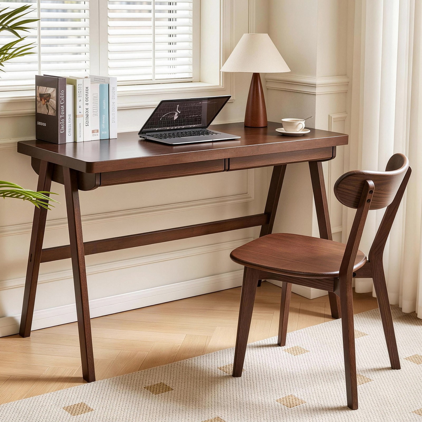 1.4″ Thick Solid Wood Writing Desk Home Office Study Laptop Computer Desk Table