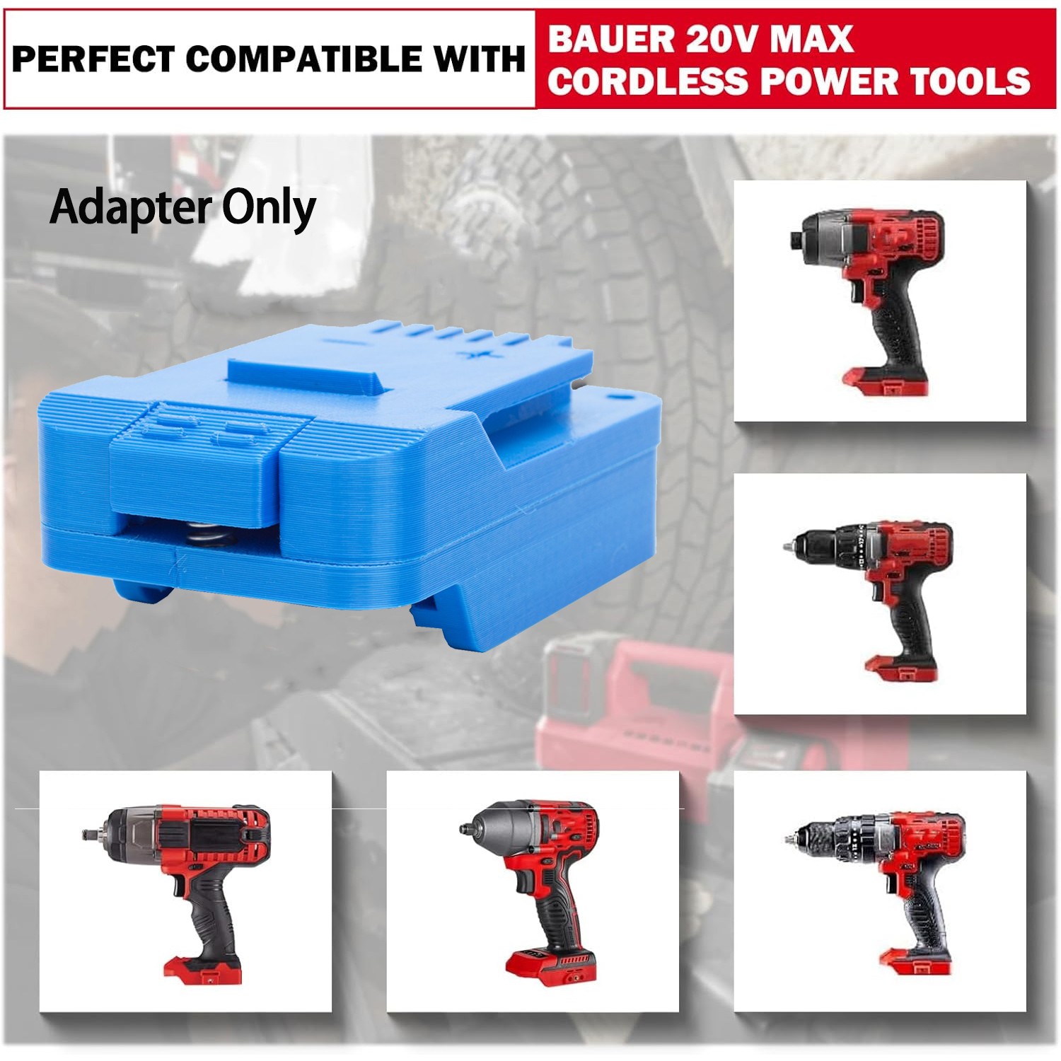 Battery Adapter Fits For HART 20V Li-Ion Battery to For Bauer 20V Cordless Tools