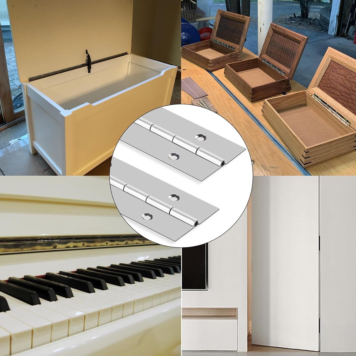 Continuous Piano Hinge 48 Inch x 3 Inch for Cabinet & DIY Projects – Heavy Duty