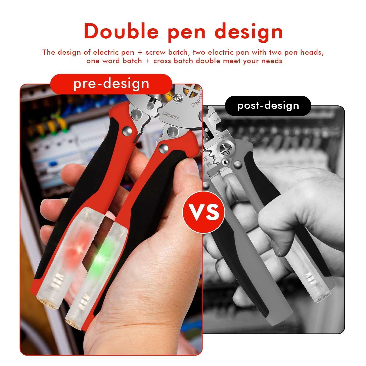 14-in-1 Portable Multi-Functional Fold Wire & Strip Pliers W/ Electrical Tester