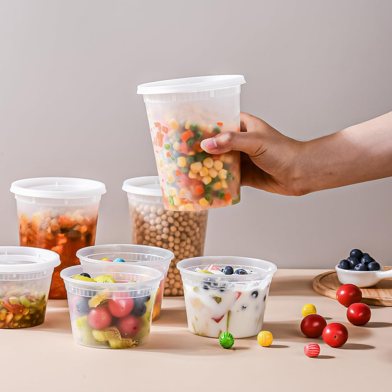 32 oz Heavy Duty Large Round Deli Food/Soup Plastic Containers w/ Lids BPA free