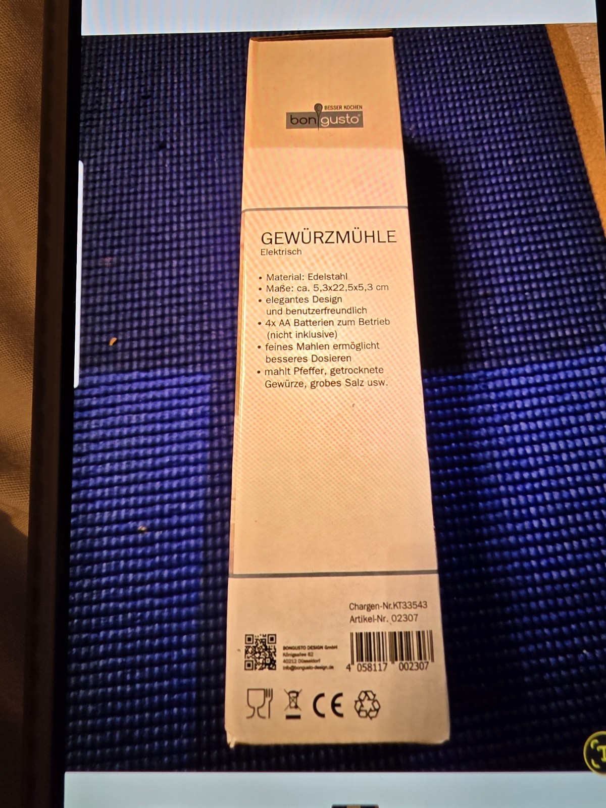 pepper mill Spice Grinder Electric light Gewürzmühle Licht not wmf un branded