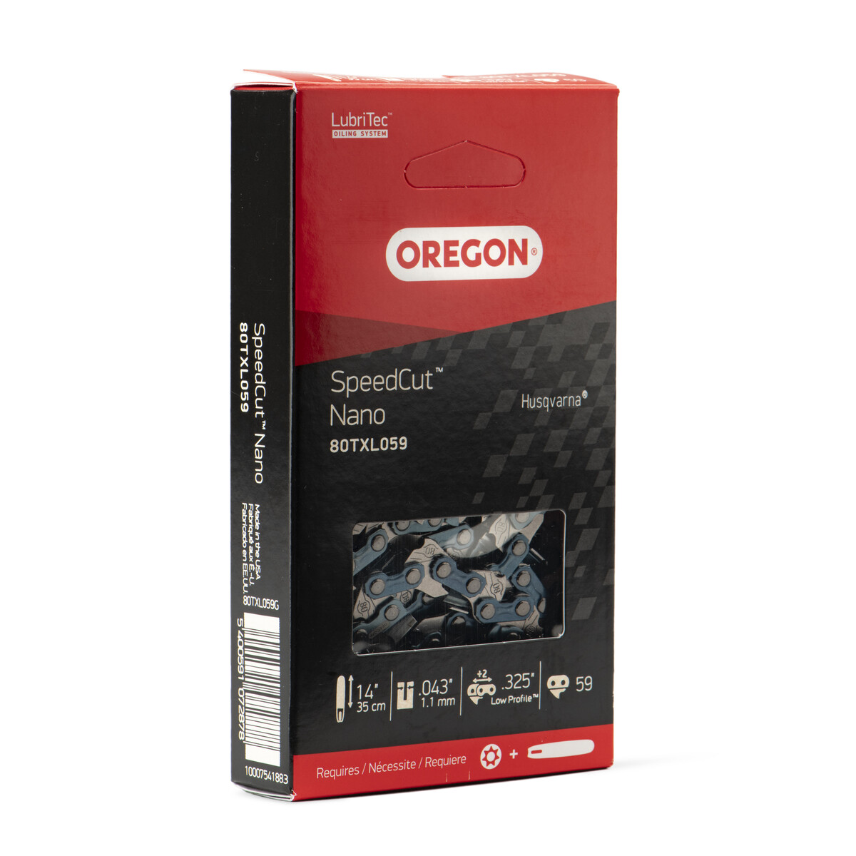 14″ Oregon 4-Pack SpeedCut Nano Saw Chains .325LP Pitch .043 Gauge, 80TXL059G(4)