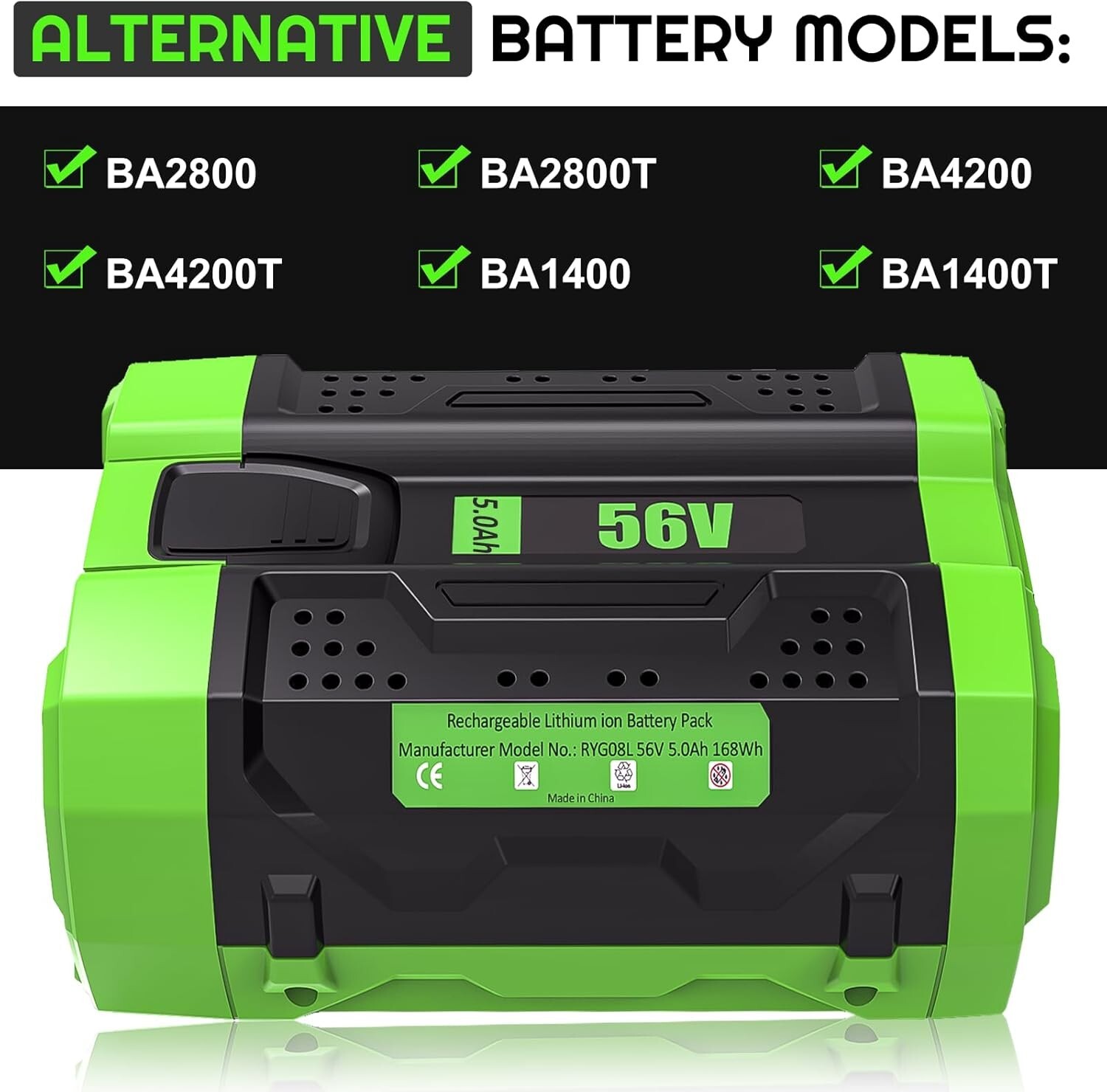 7500mAh BA2800T LITHIUM for EGO 56V Battery 7.5 ah Power + BA2800 BA4200 BA5600T