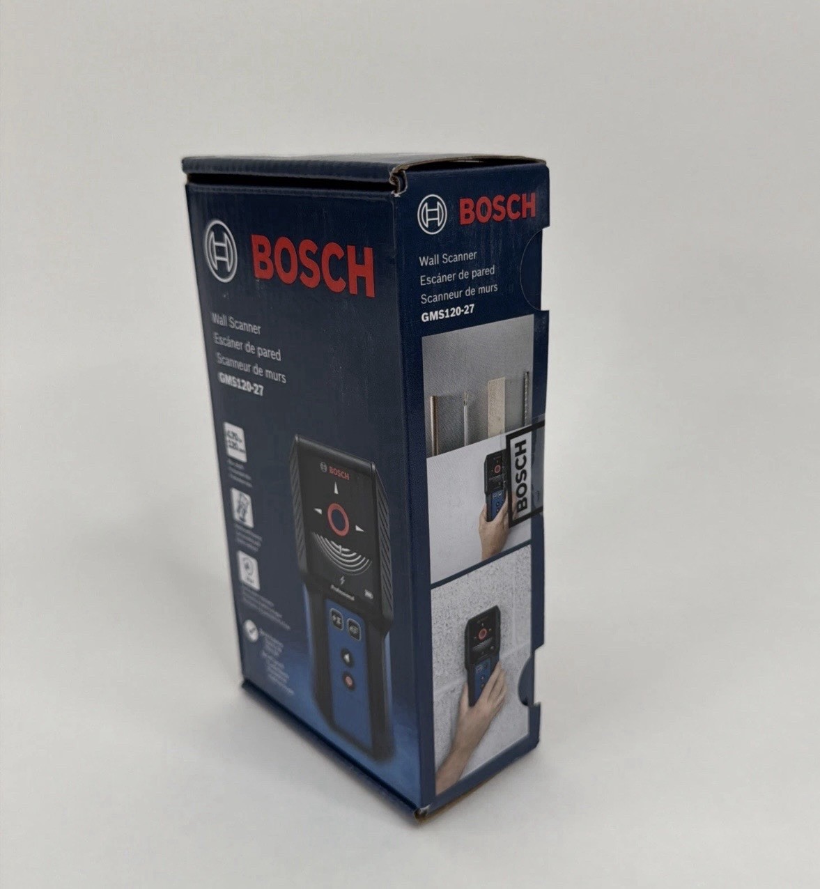 BOSCH GMS120-27 Wall Scanner and Stud Finder, Detects Wood, Metal, and Live Wire