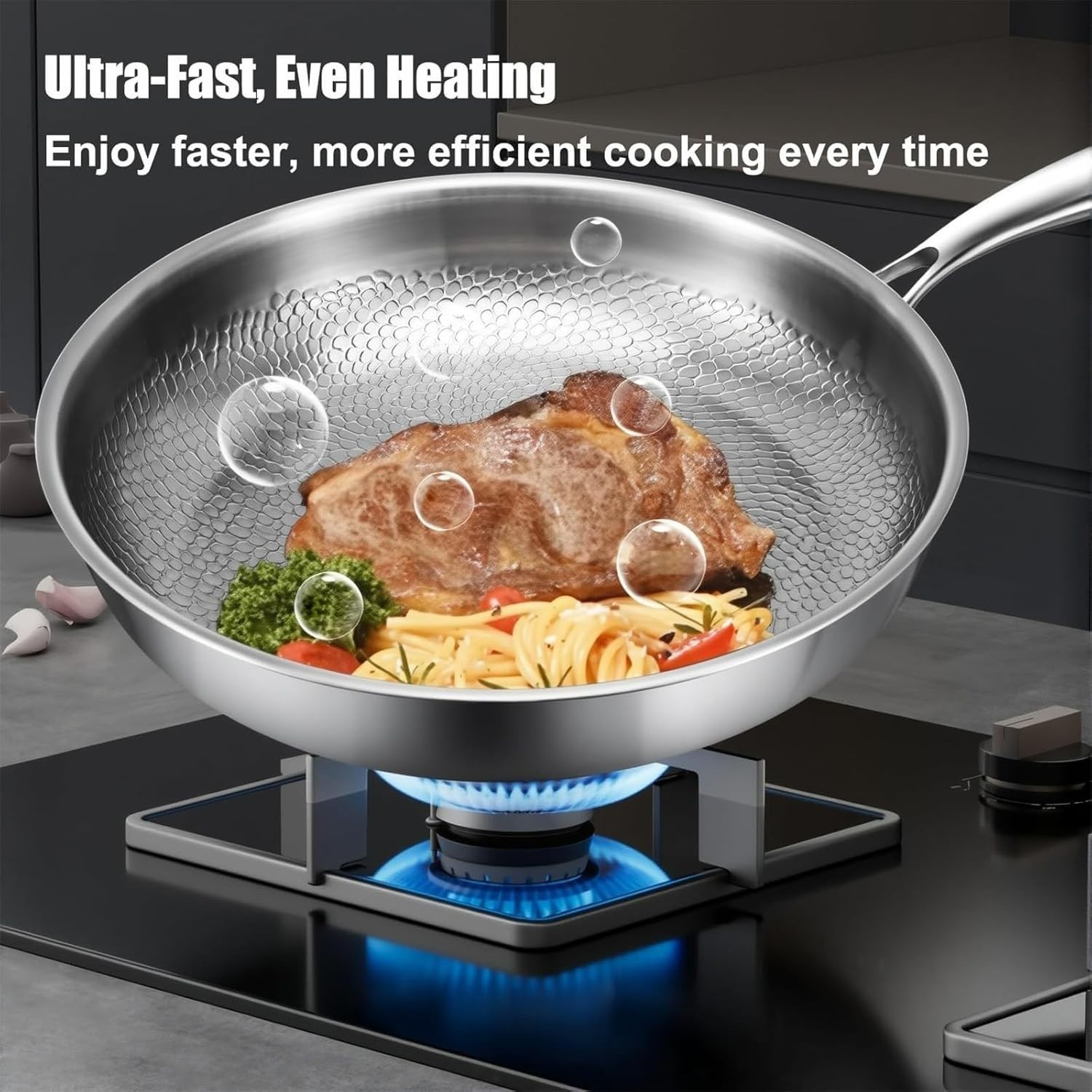 NEW Titanium Hammered Pan 2025 Multifunctional Ultra-Durable Non Stick Heating