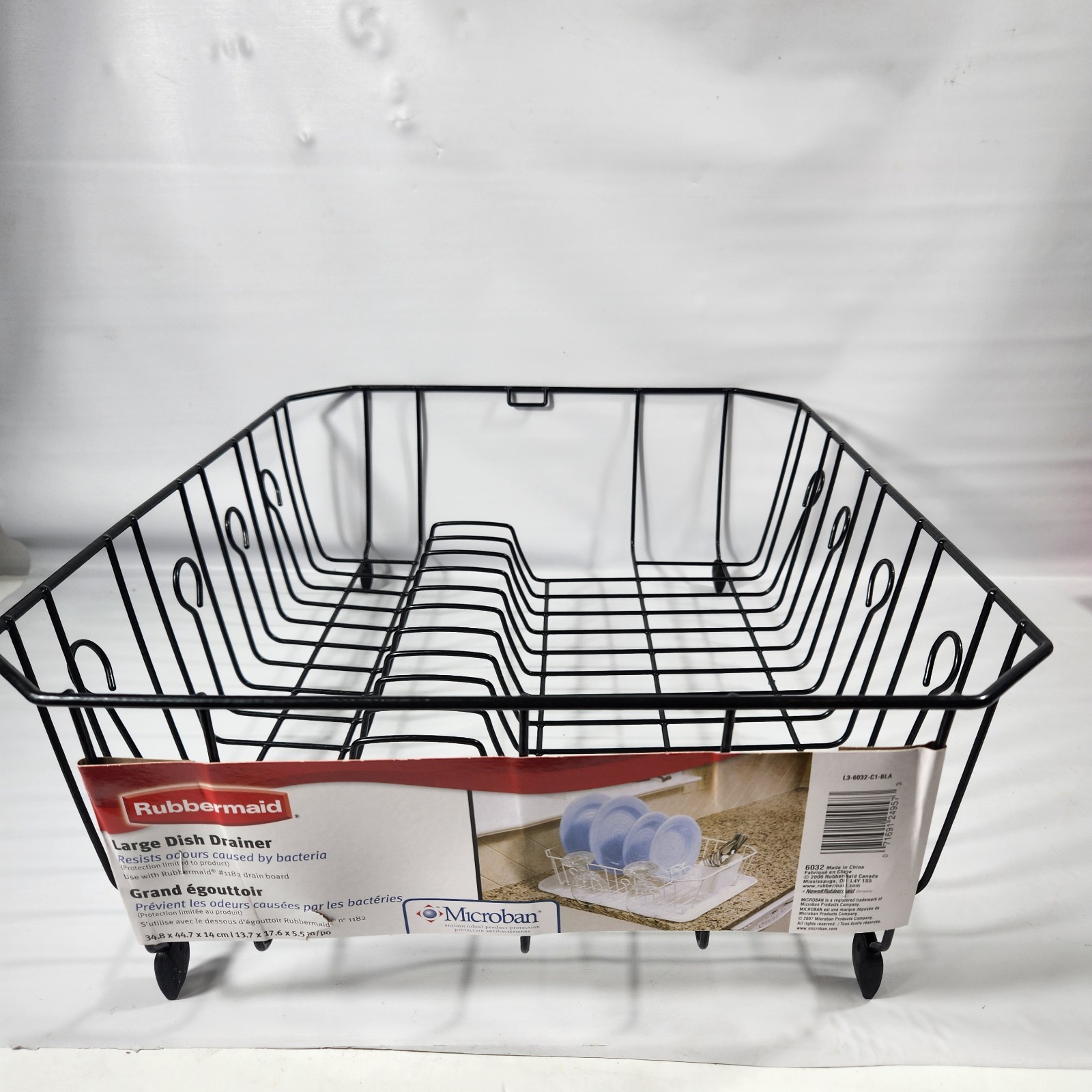 Rubbermaid 6032 Large Dish Drainer, Black Wire, Large, Dry Rack NEW