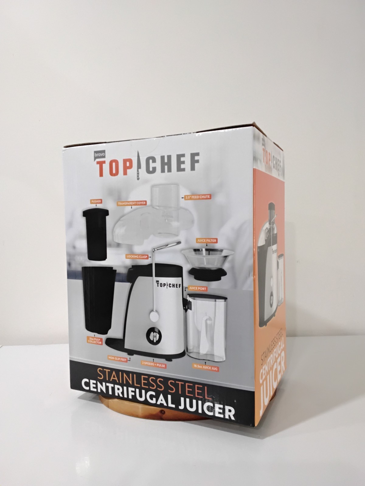 Top Chef Stainless Steel Centrifugal Juicer 400W 18.5oz 2 Speeds