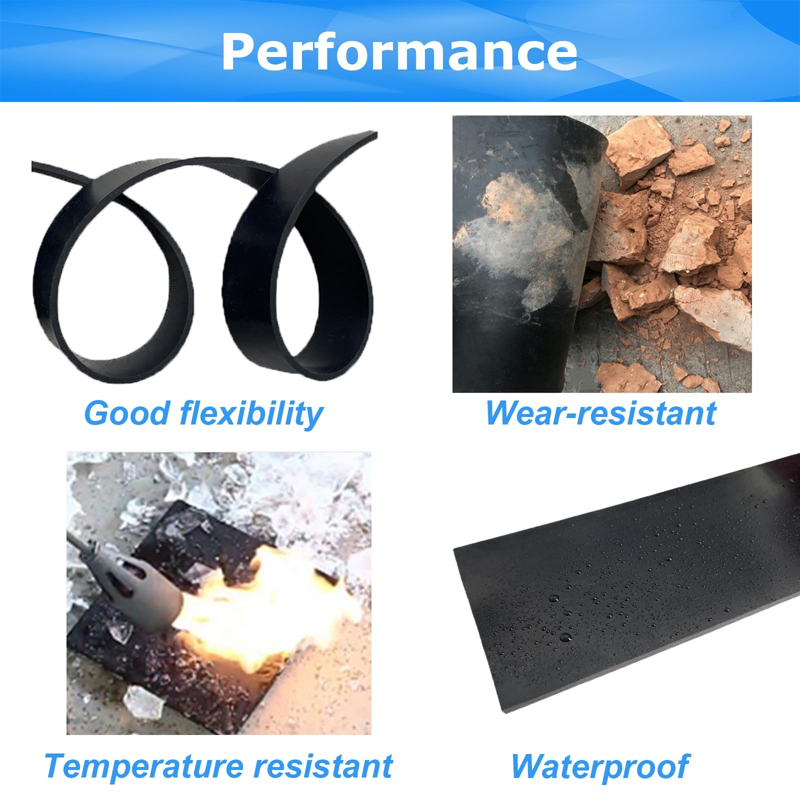 Solid Rubber Sheets,Rolls & Strips 1/16 (.062)” Thick X 2″ Wide 2″X10’X1/16″