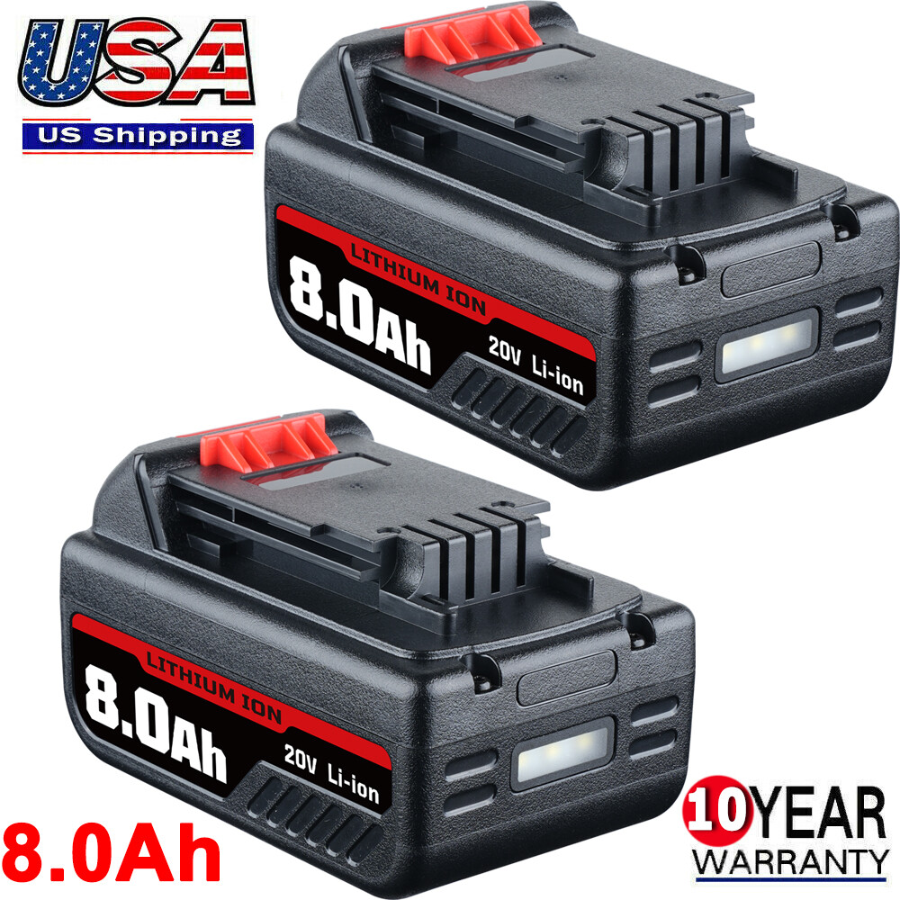 2x 8.0AH LBXR20 20V Volt battery LB2X4020 LITHIUM Cordless for Black & Decker
