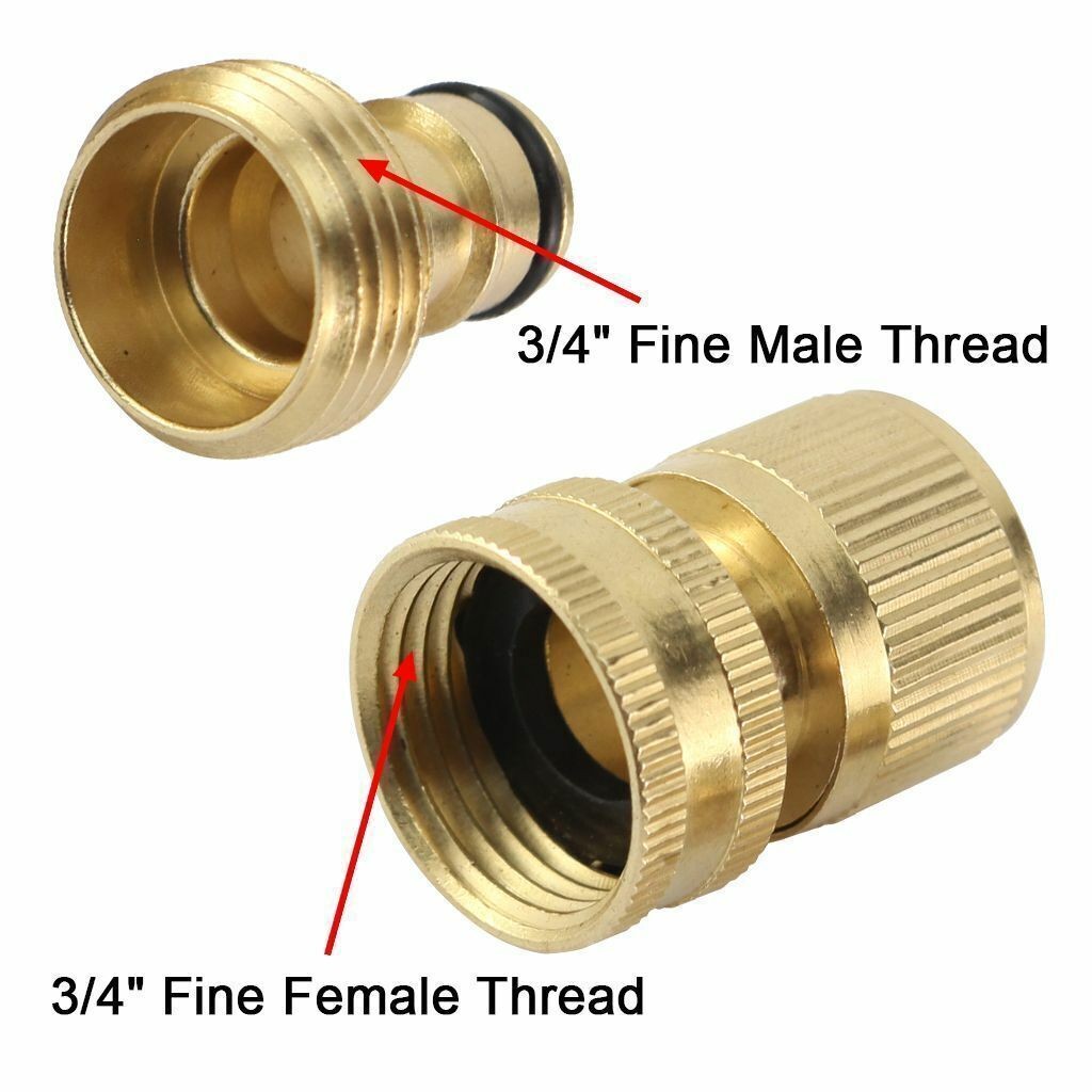 4Pcs 3/4 Garden Hose Quick Connect Water Brass Female Male Connector Coupler