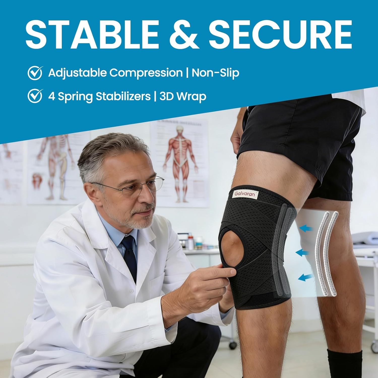 Galvaran Knee Brace with Side Stabilizers for Meniscal Tear Knee Pain ACL…