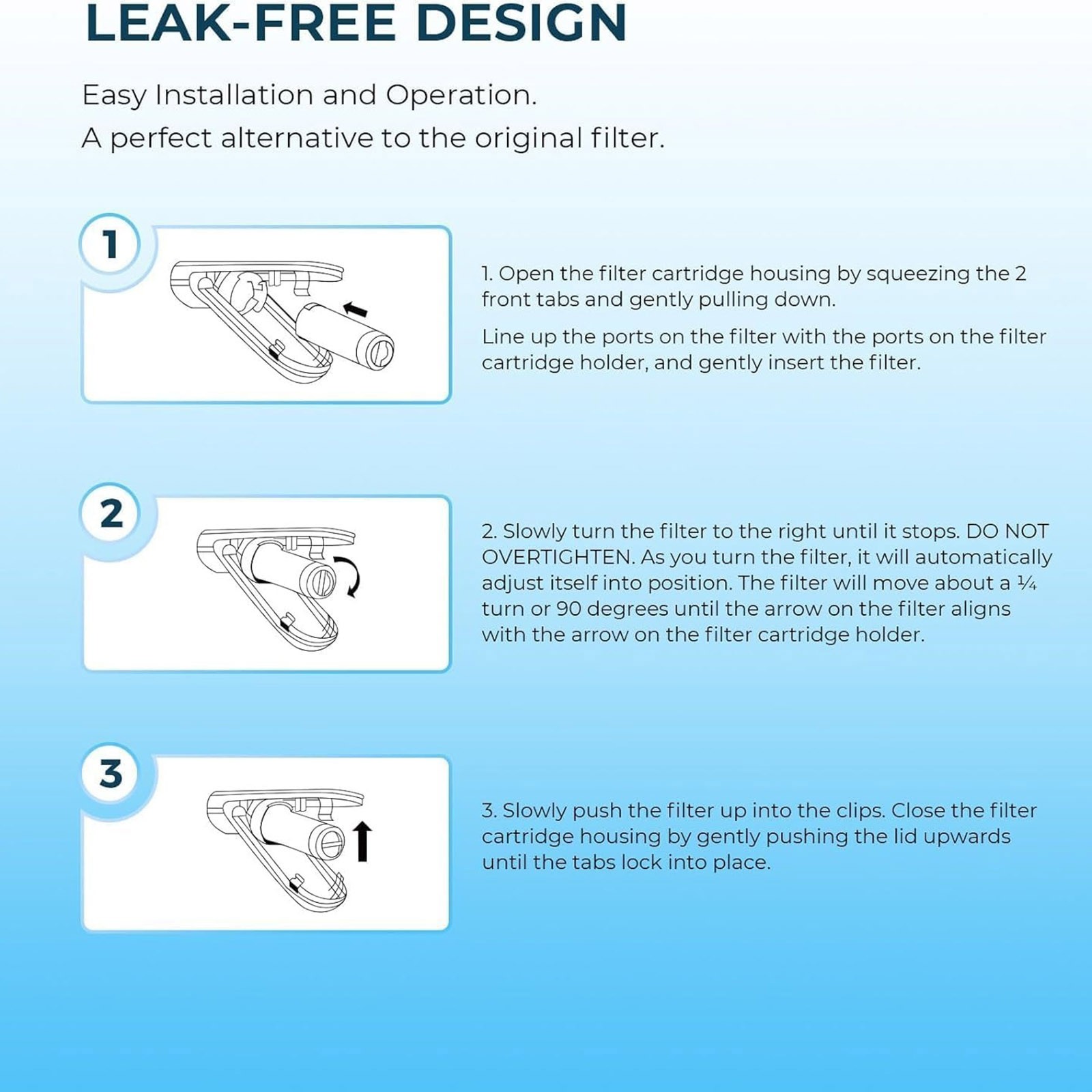 For GE XWFE Filter Replacement Refrigerator Water Without Chip Lead Reduction