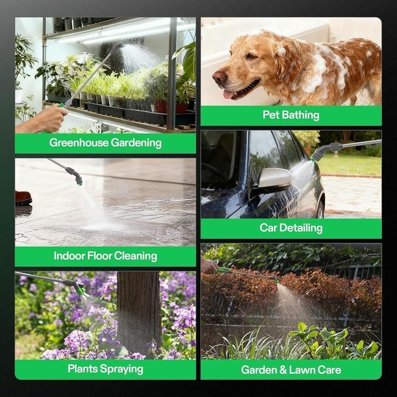 Multi-Functional Pump Sprayer Plants Car Detailing Pet Bathing Easy Carry New