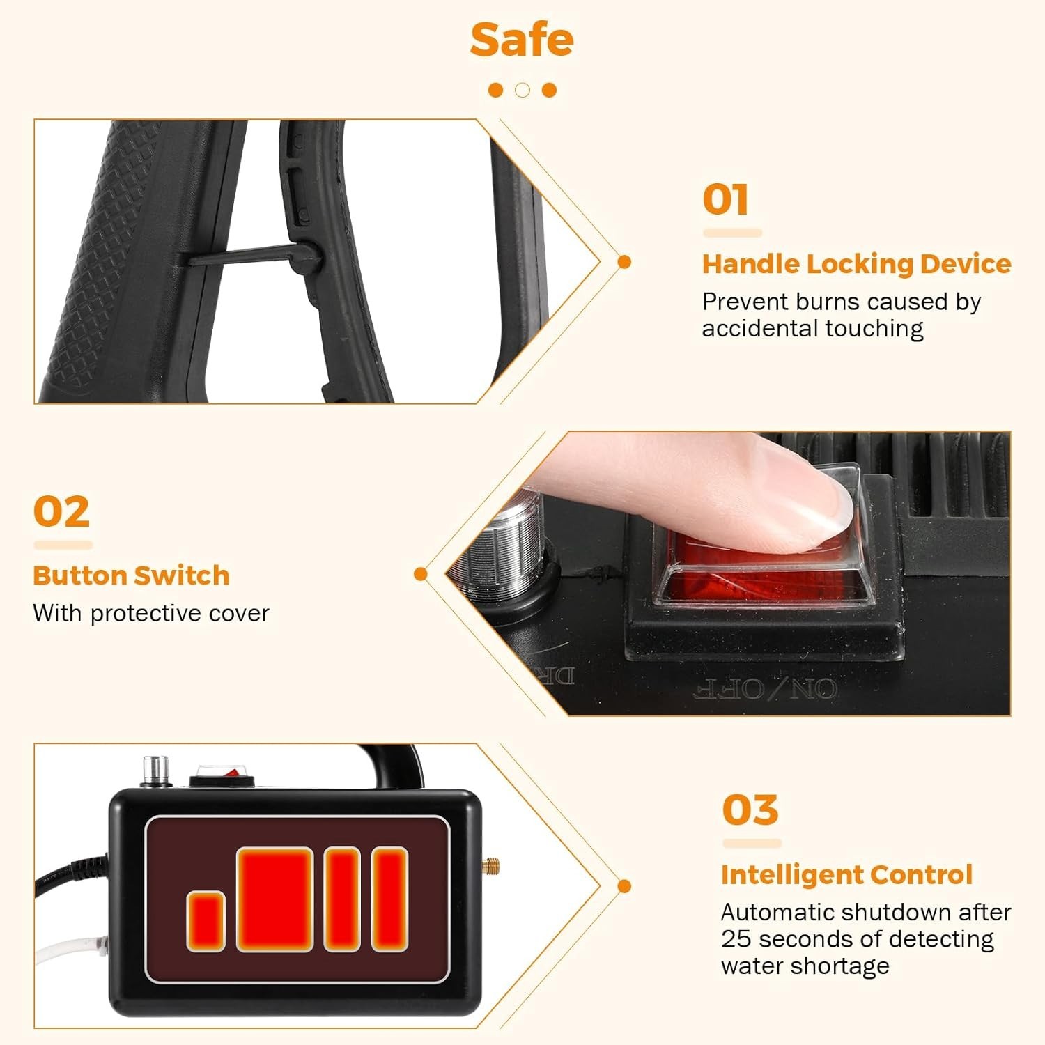 High Pressure Handheld Steam Cleaner Cleaning Car Steamer for Auto Detailing Por