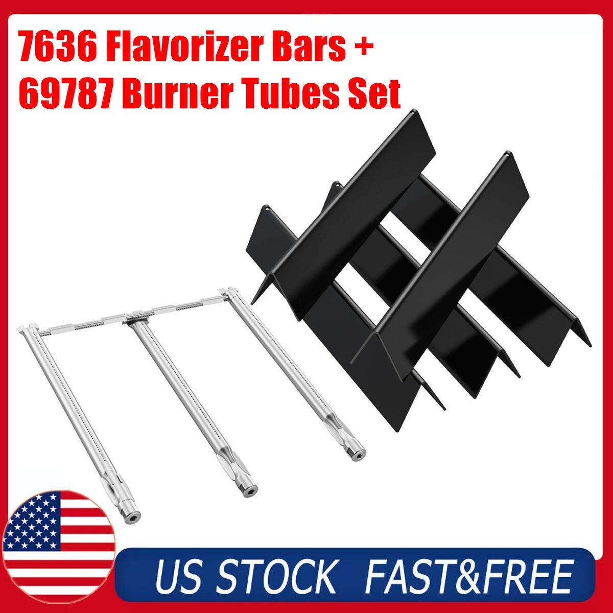 7636 Flavorizer Bar + 69787 Burner Set for Weber Spirit & Spirit II 300 Series
