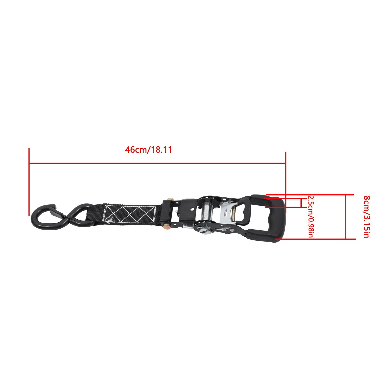 Ratchet Straps (4 Pack) – 5,208lbs Break Strength 1.6″x15′ Black Tie Down Straps