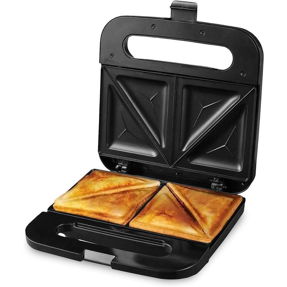 Electric Sandwich Maker, Non-Stick Plates, Indicator Lights, New-Black GPS401B