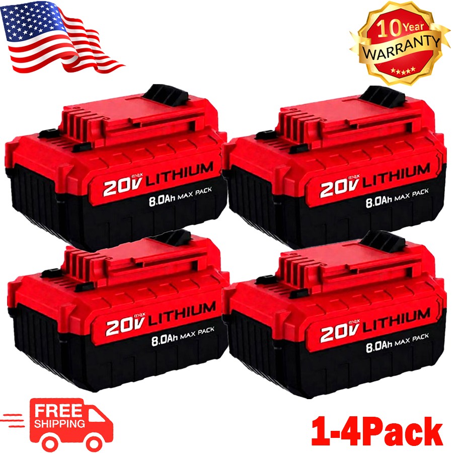 2Pack 20V 8.0Ah 20 Volt Lithium-ion Battery for Porter Cable MAX PCC685L PCC680L