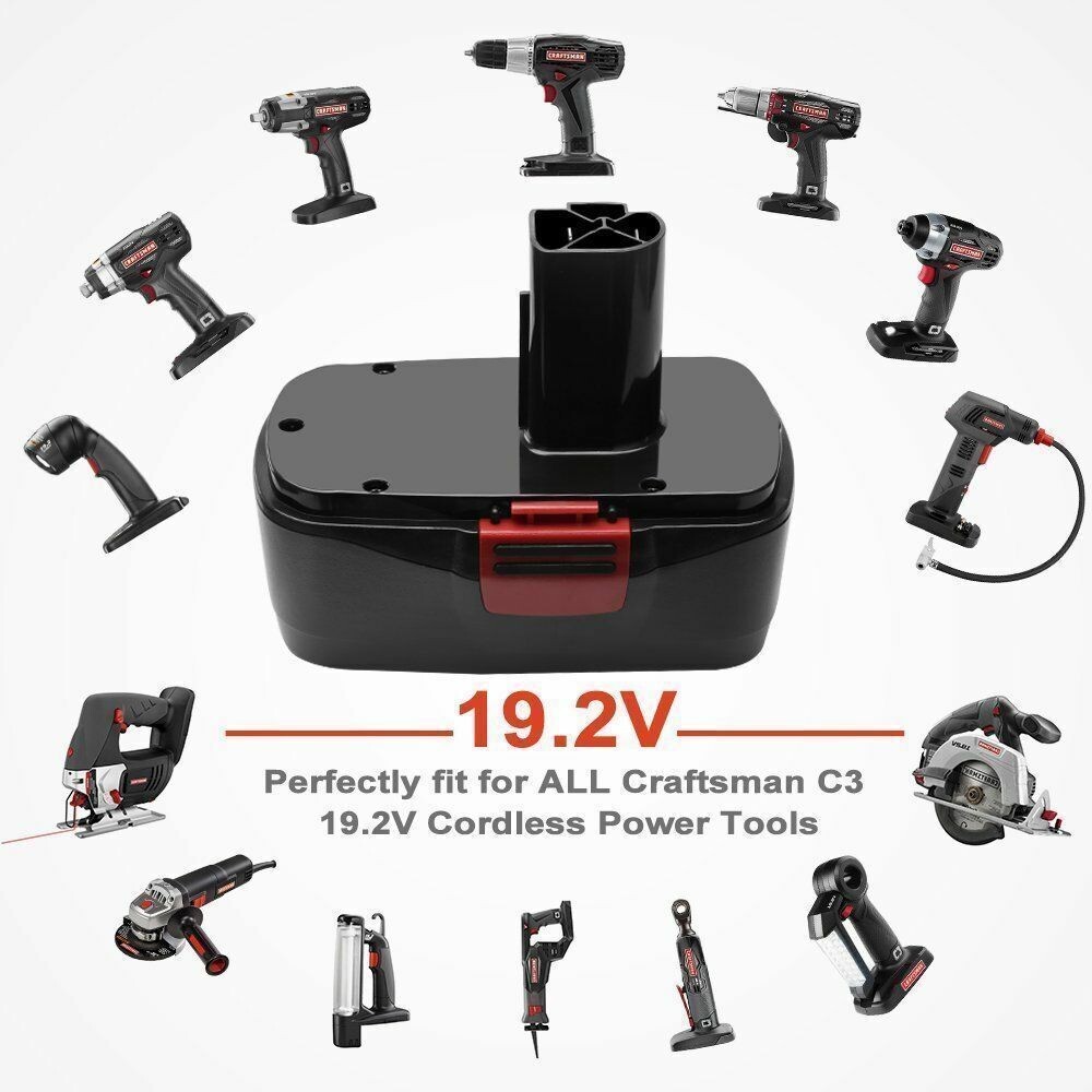 2Pack for Craftsman 19.2 Volt 11375 Battery C3 DieHard 130279005 11376 / Charger
