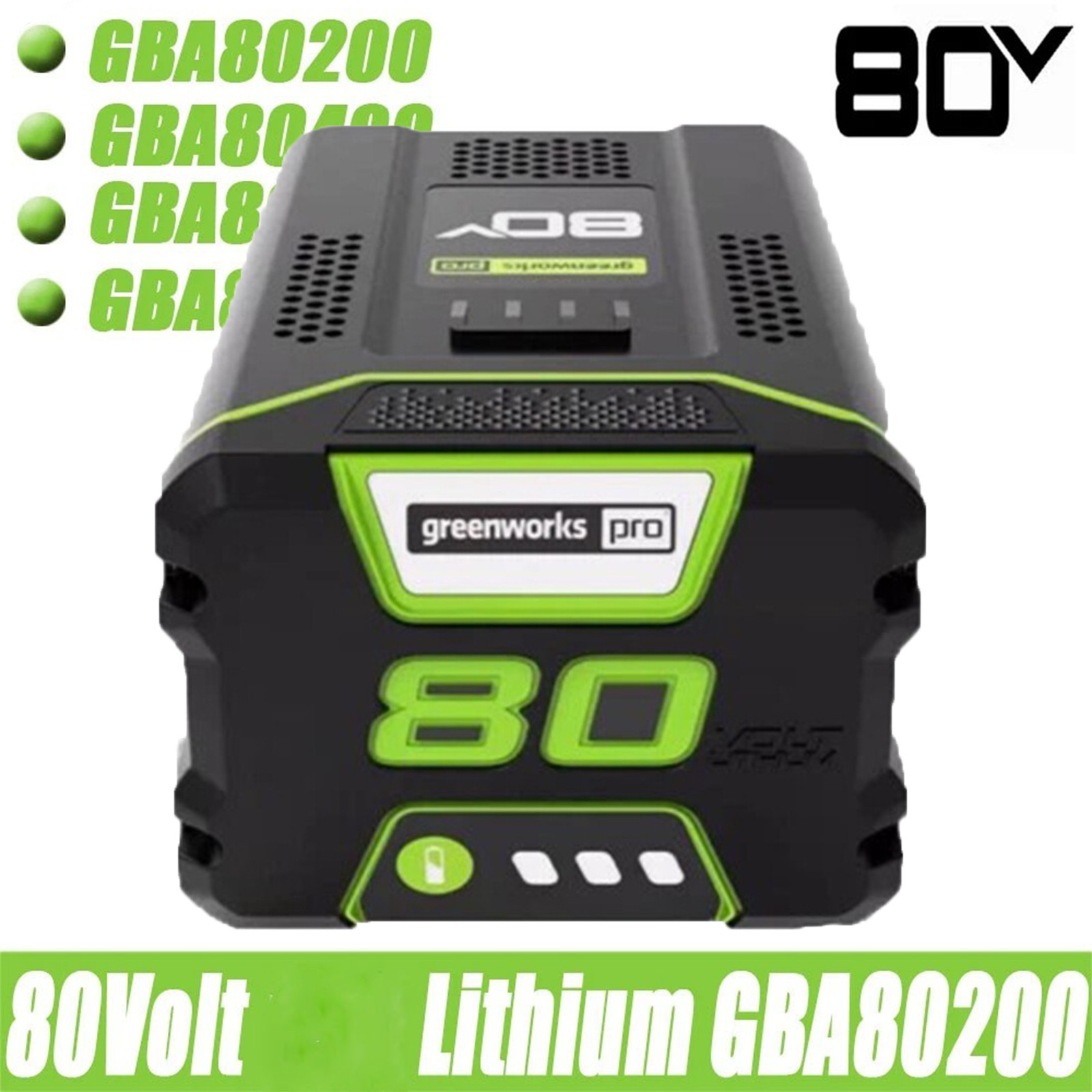 FOR Greenworks 80V Lithium Ion 5.0Ah Rechargeable Li-ion Battery BAB727 GBA80200