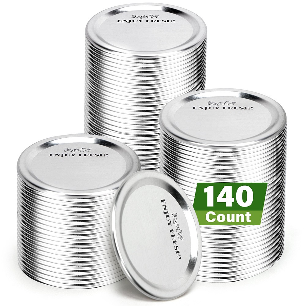 140 Counts Canning Lids Leak-Proof Regular Mouth Mason Jar Lids for Ball Kerr
