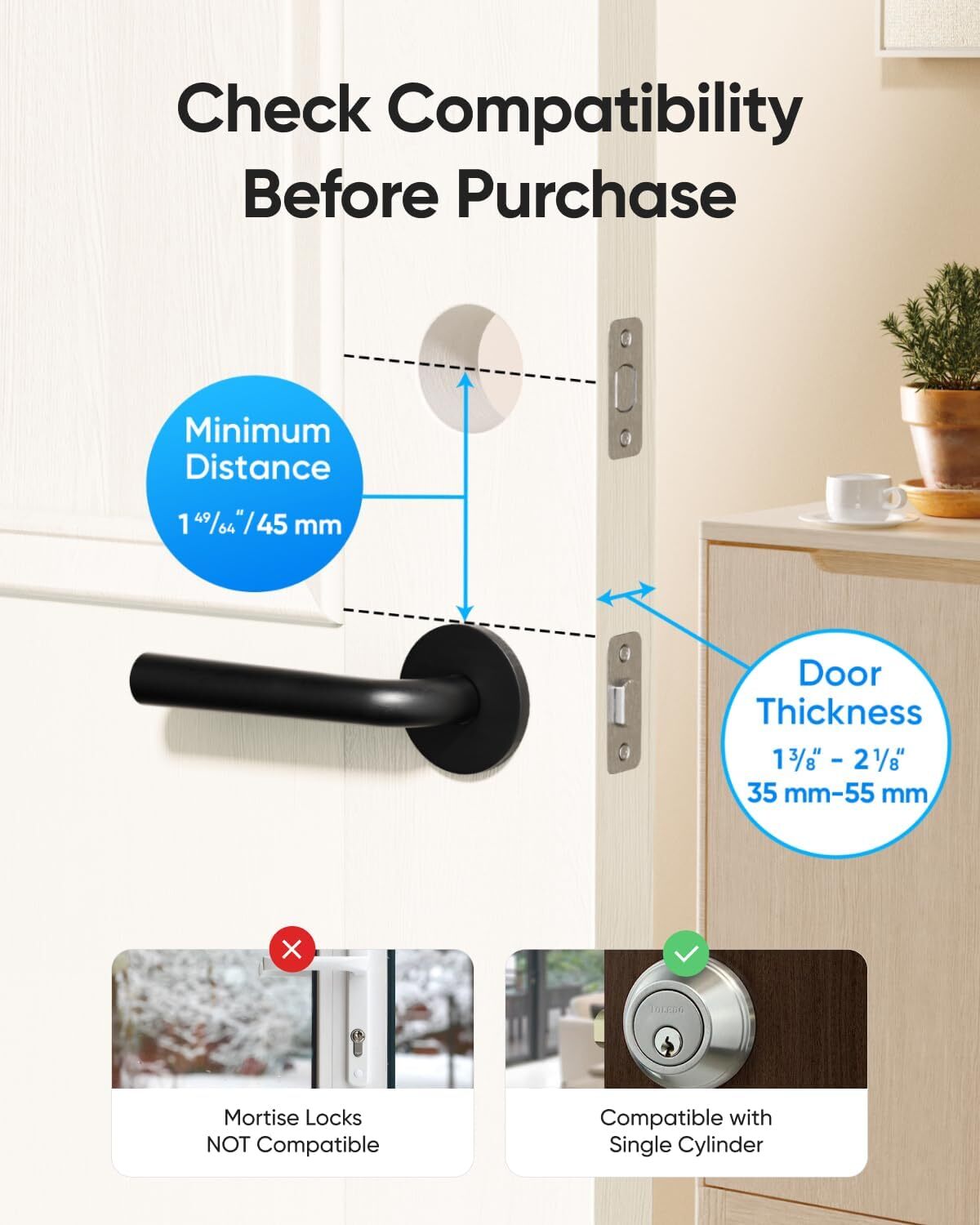 eufy Security Smart Lock Touch& Wi-Fi w/ Wireless Video Doorbell 2K Camera+Chime
