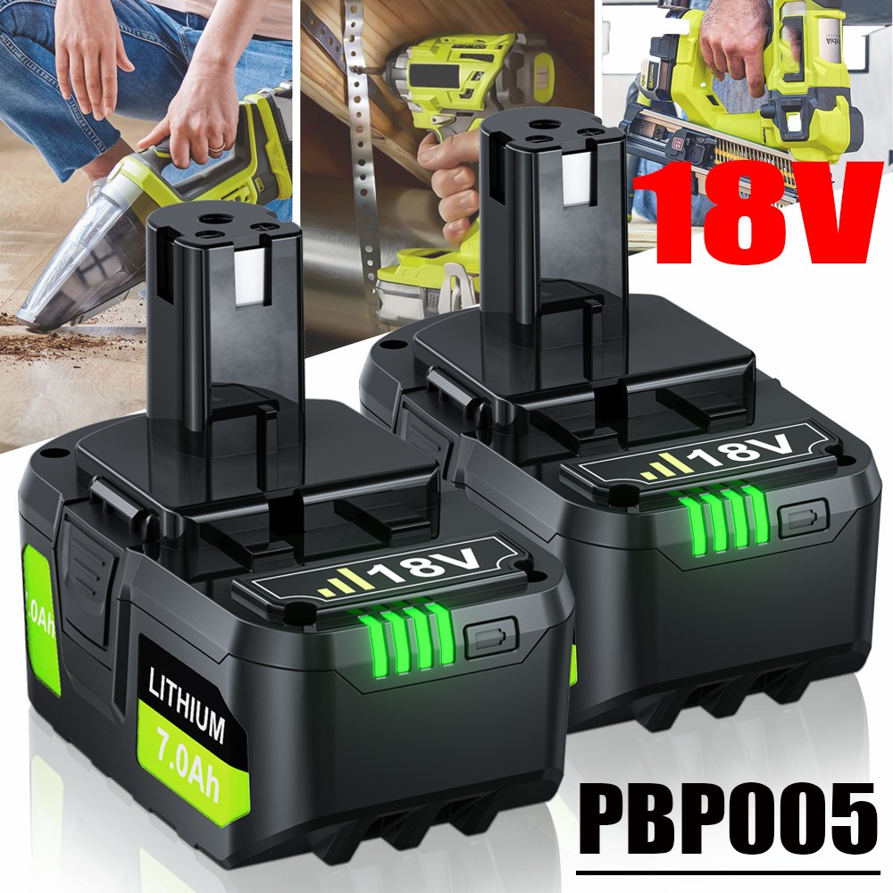 2PACK 7.0AH For Ryobi 18V PBP005 P193 PBP007 P108 P105 P102 P109 Lithium Battery