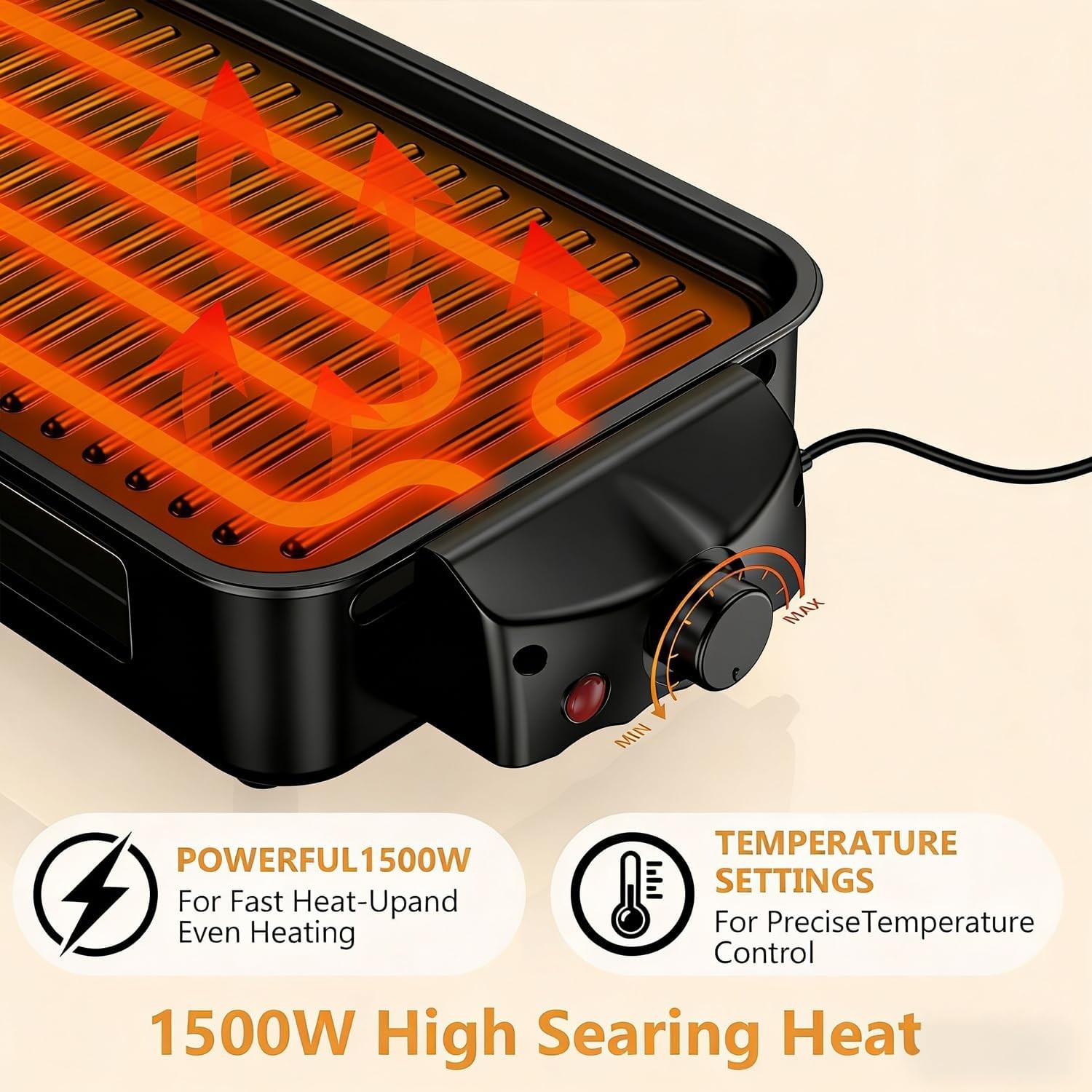 Electric Indoor Grill 1700W, 2 in 1 Smokeless Indoor Grill for Kitchen with…