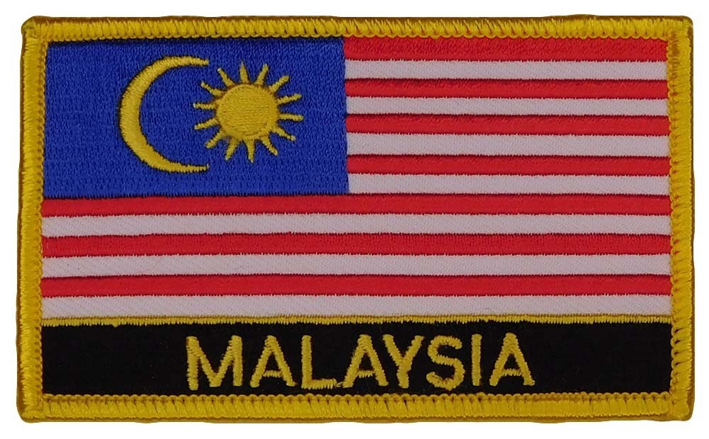 Malaysia Rectangular Country Embroidered Iron On Patch FPR-146
