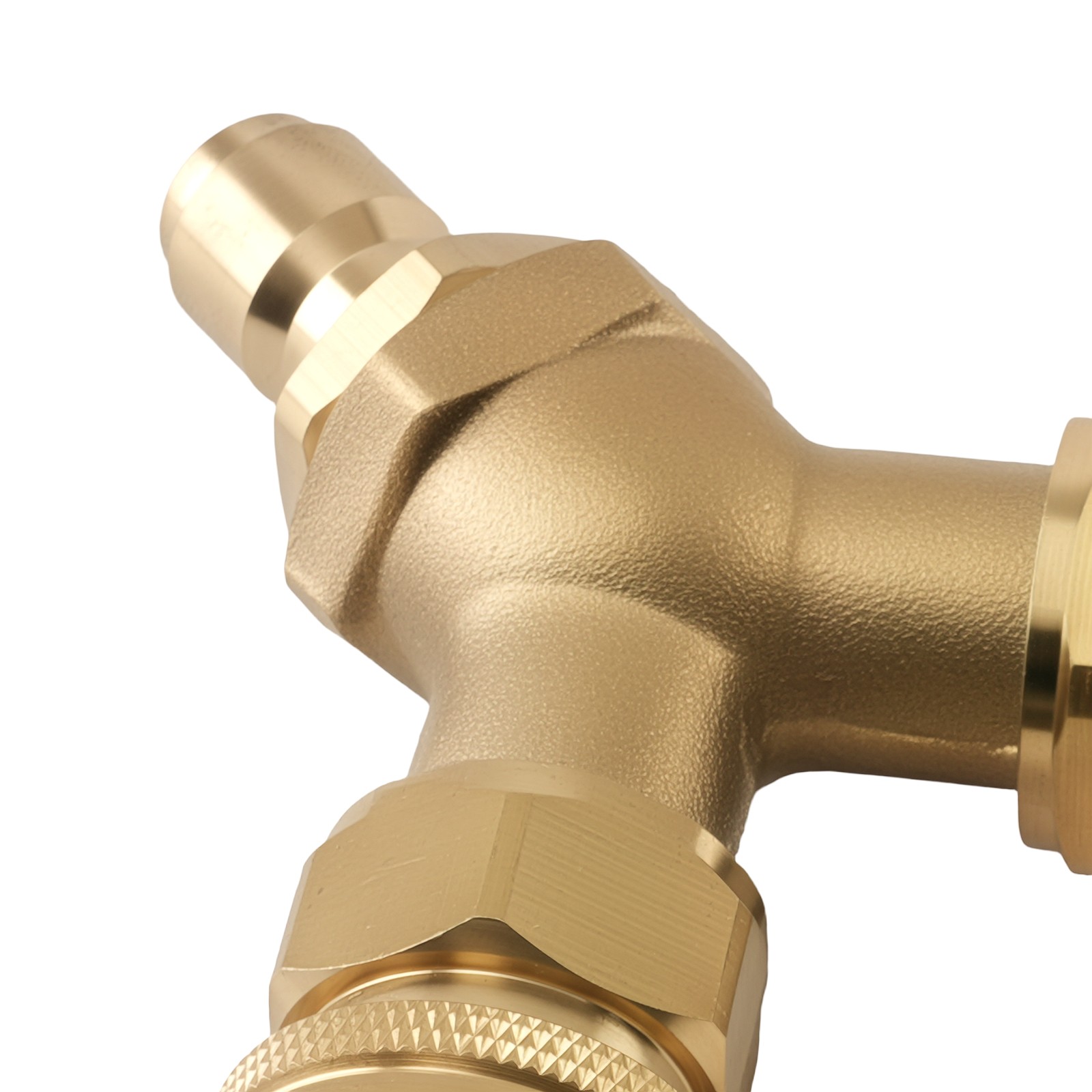 3/8” Pressure Washer Tee Y-Splitter Brass Quick Coupler 2-Gun System Adapter