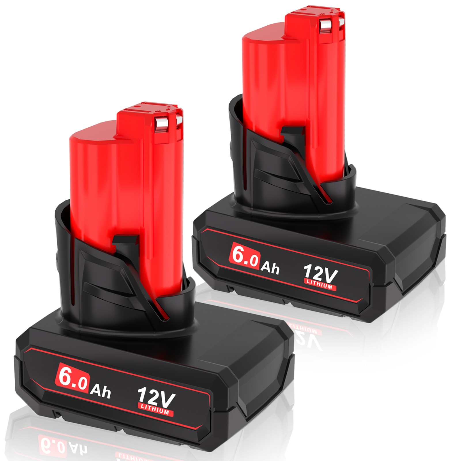 2Pack 6.0Ah Battery For Milwaukee for M12 LITHIUM Extended Capacity 48-11-2460