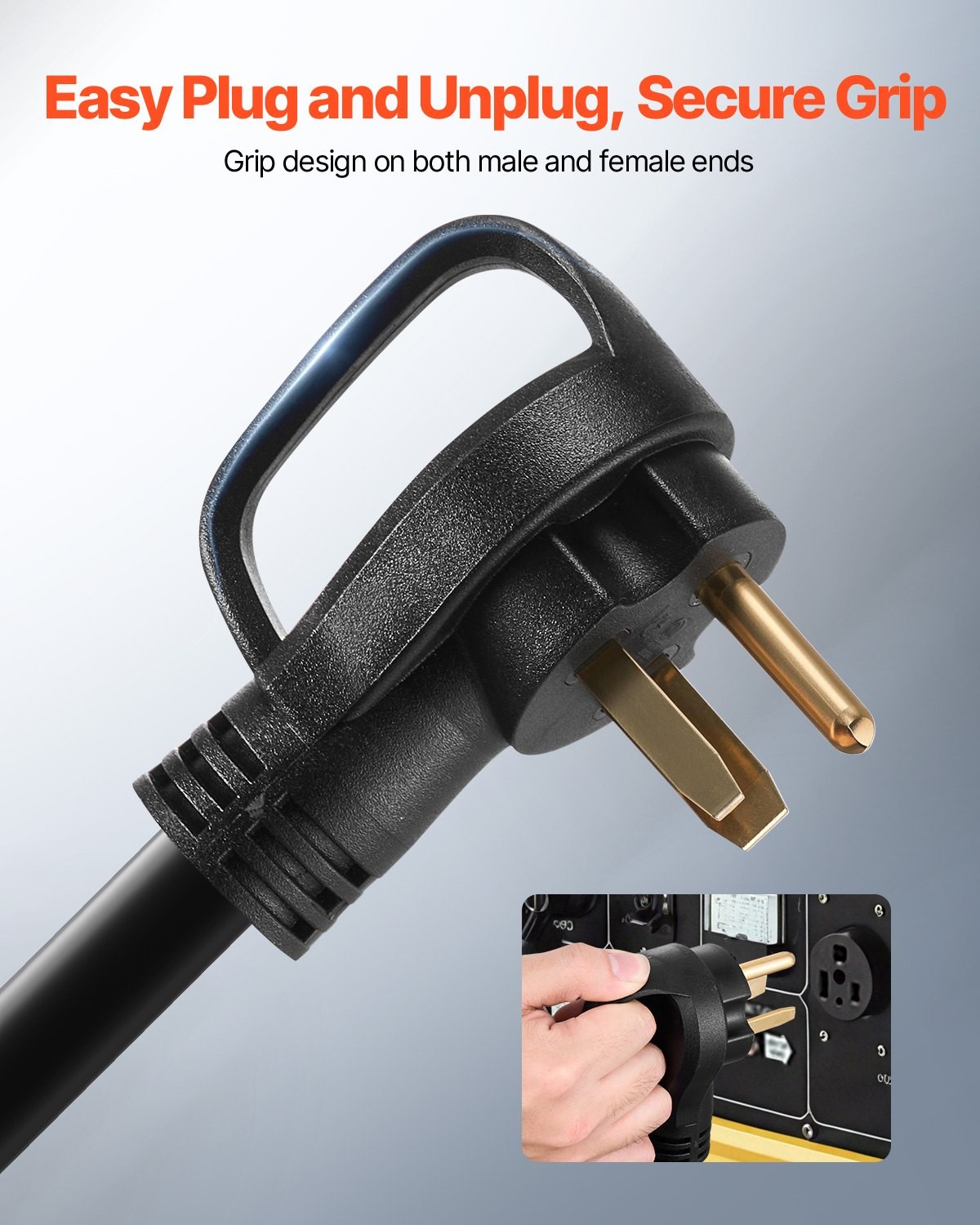 New/30-Amp Generator Extension Cord, 25 Foot, 250 Volts 7500 Watts Heavy Duty Po
