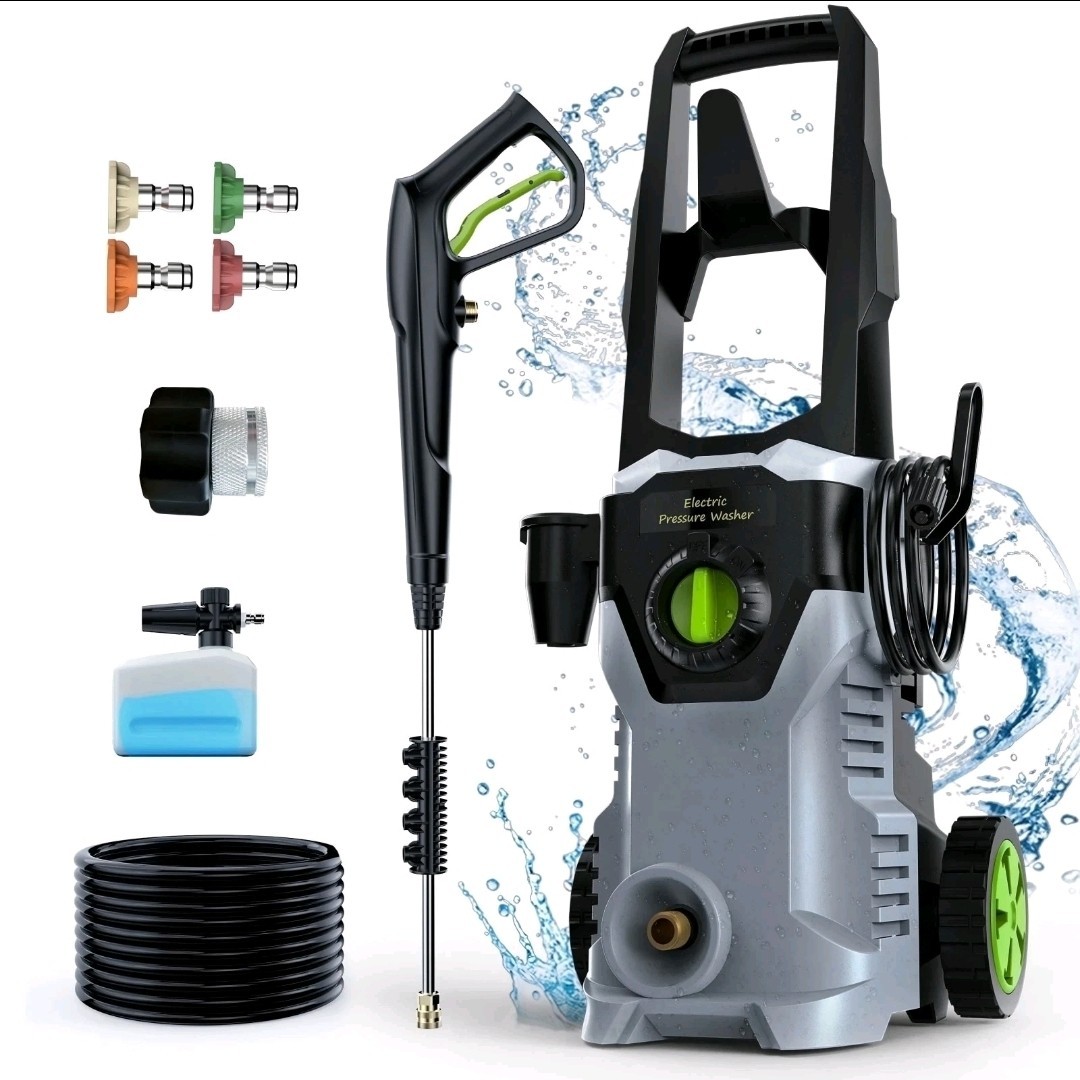 5000PSI Electric Pressure Washer Max 3.0GPM Portable Power Washer 4 Quick Nozzle