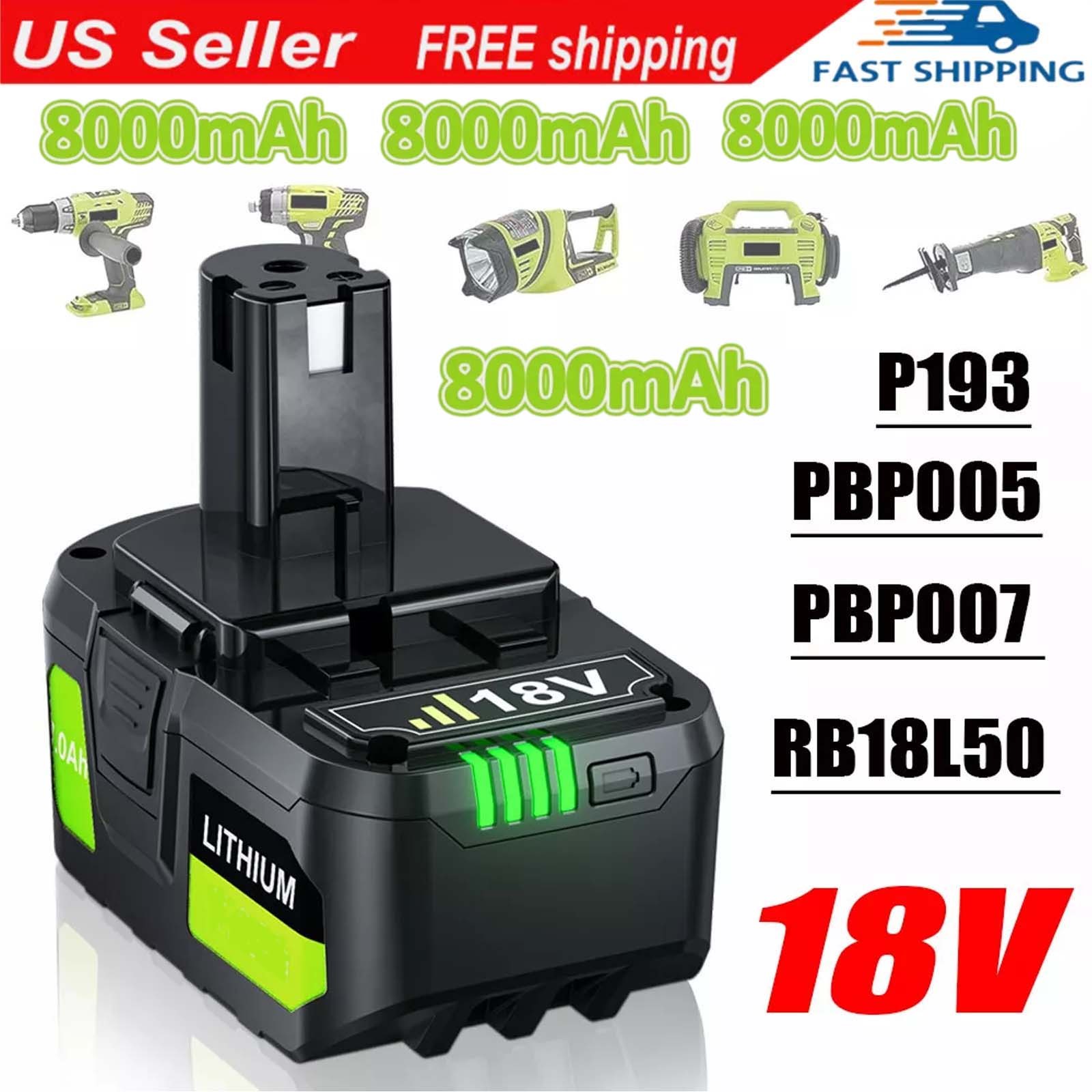 1-2pack For RYOBI P108 18V PBP003 3.0/4.0/8.0Ah Battery Lithium ONE Plus PBP005