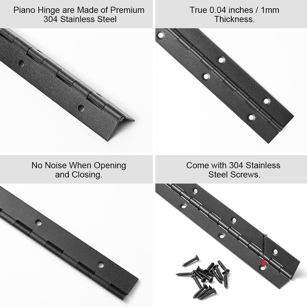 Durable 20 Inch Stainless Steel Piano Hinges – 2 Pack for Secure Installations