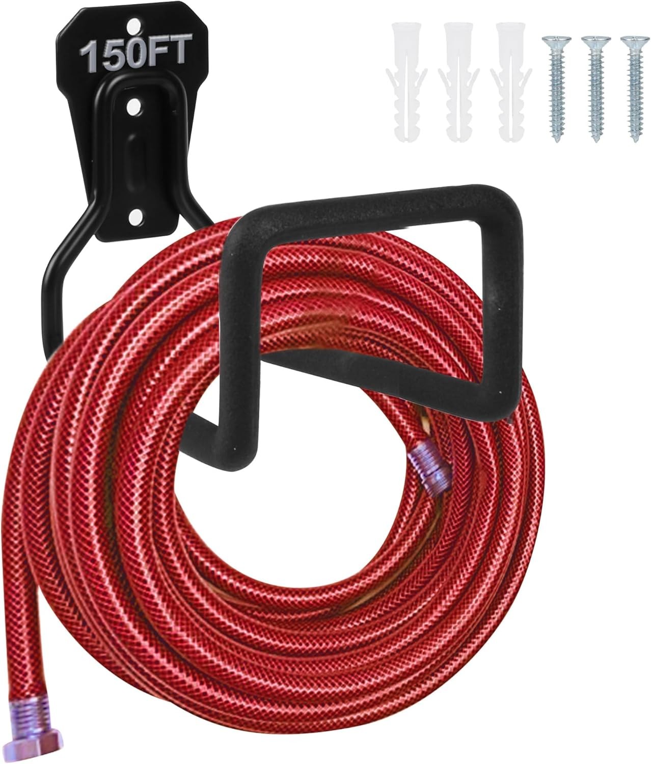 Metal Garden Hose Holder – Heavy Duty Wall Mounted Hanger for Outside, Sturdy