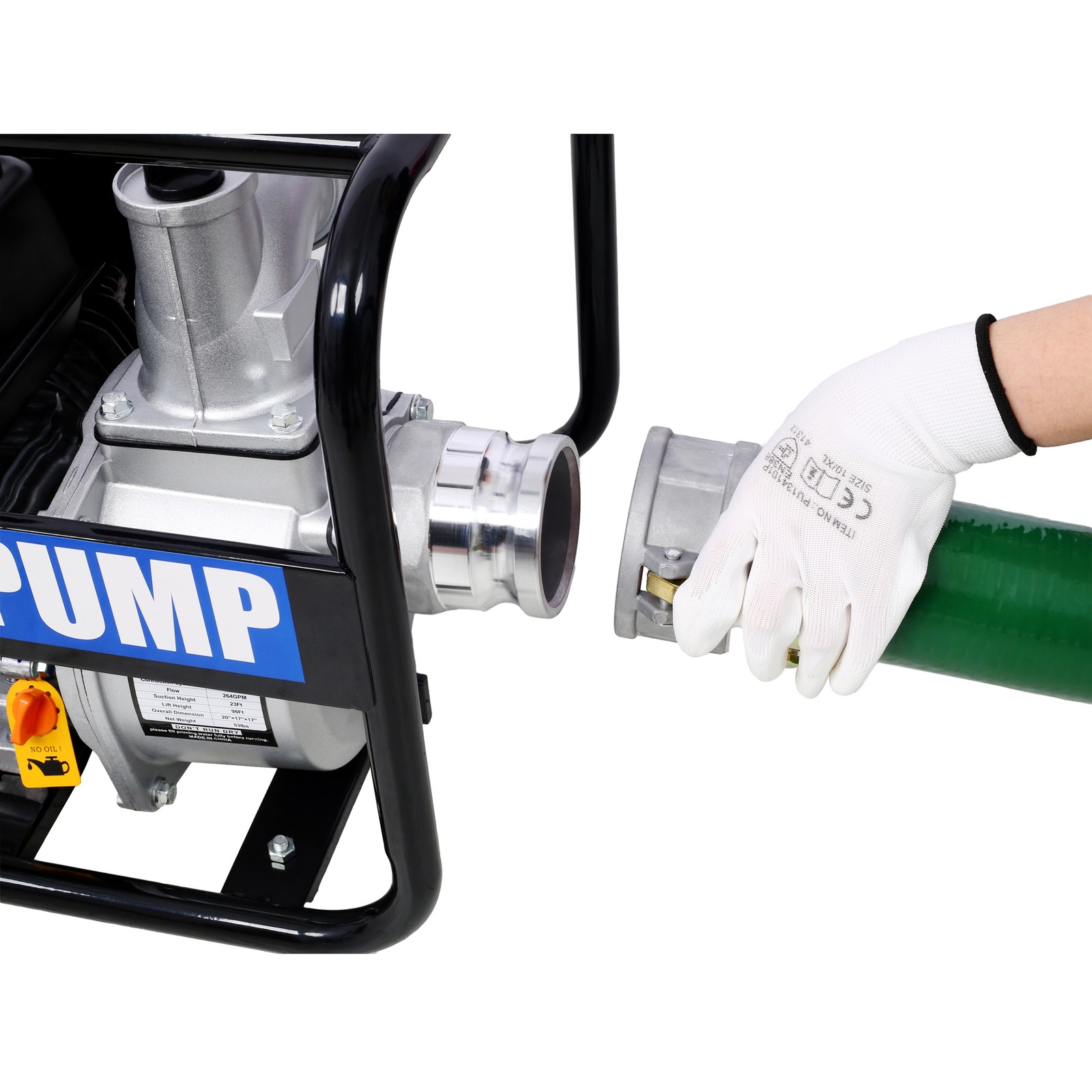 Semi Full Trash Water Pump 3 inch 209cc 7HP 4 stroke OHV ENGINE Gas Powered