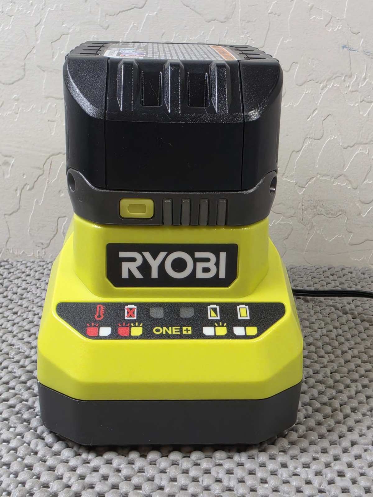 Ryobi PCG002 18V ONE+ Lithium-Ion Charger with Genuine Ryobi PBP005 4Ah Battery