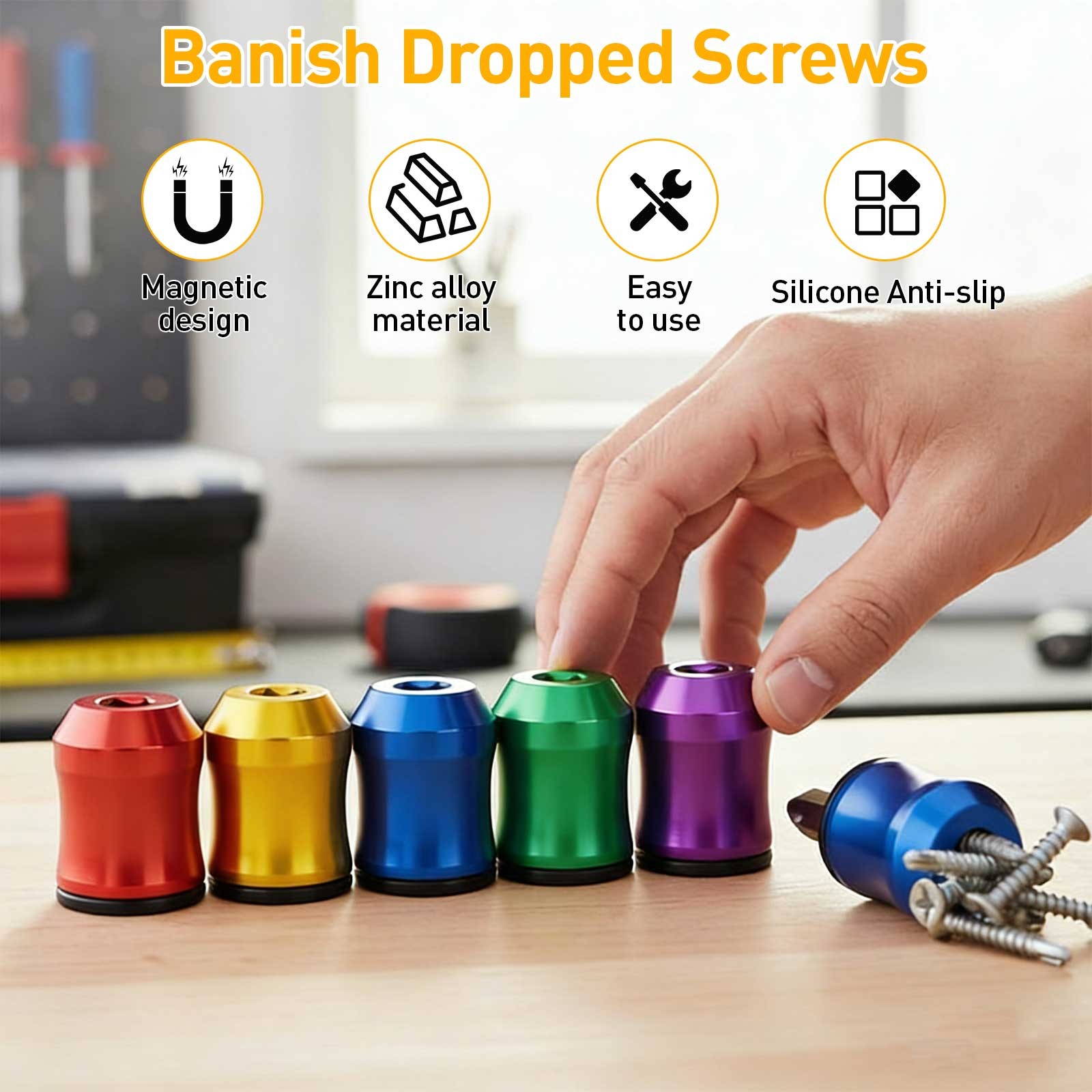 5x Magnetic Screw Ring Holder for Drill Bit & Screwdriver Strong Grip Anti-Slip
