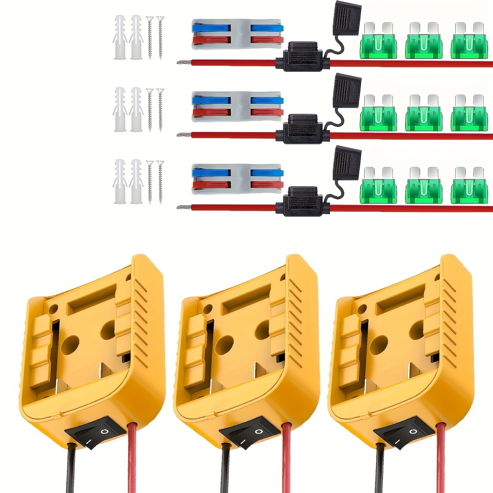 Power Wheel Adapter Dewalt for 20V Battery Dock with Switch Fuse for DIY RC Car