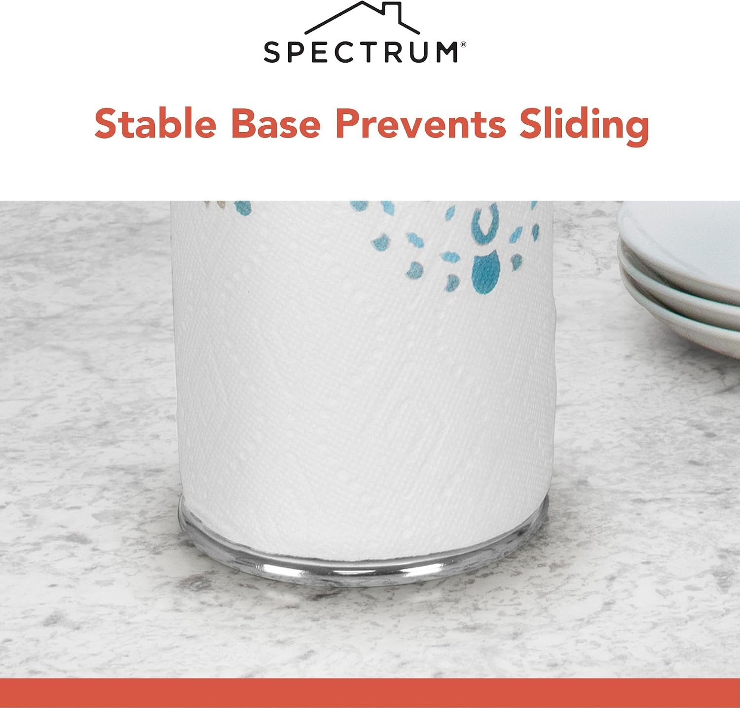 Chrome Paper Towel Holder Countertop Kitchen Organizer, Easy Tear Modern