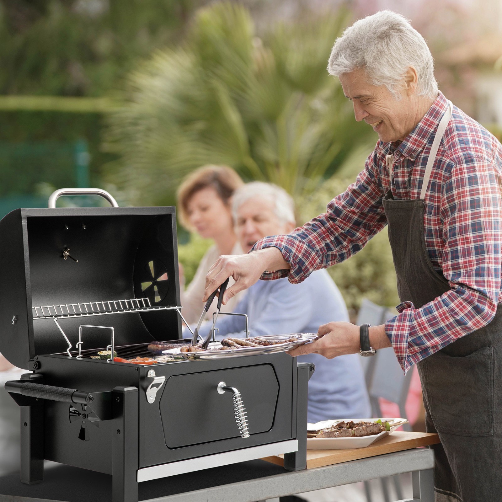 Royal Gourmet Portable Charcoal Grill w/ Side Handle Outdoor Tabletop BBQ Cooker