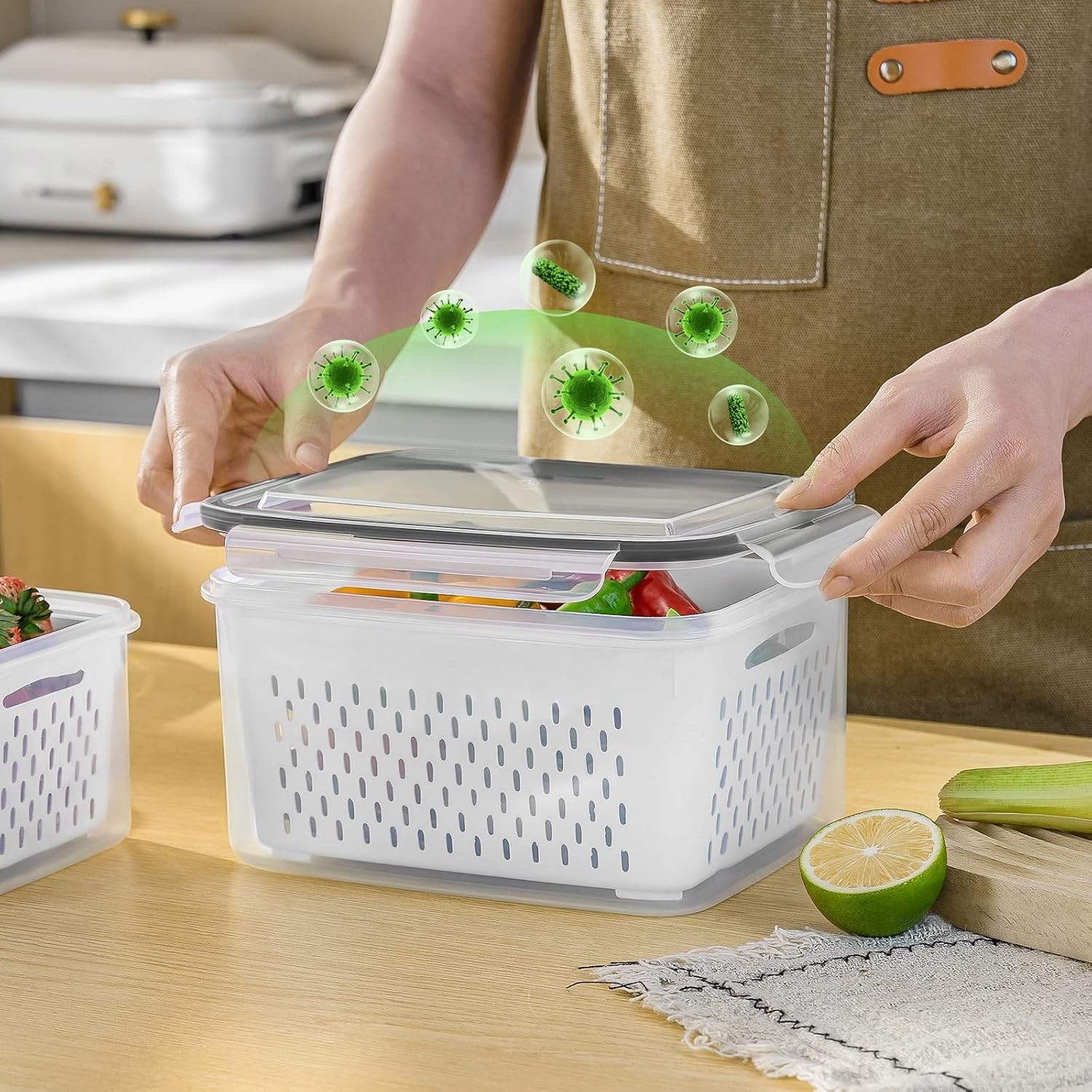 5 PCS Large Fruit Containers for Fridge