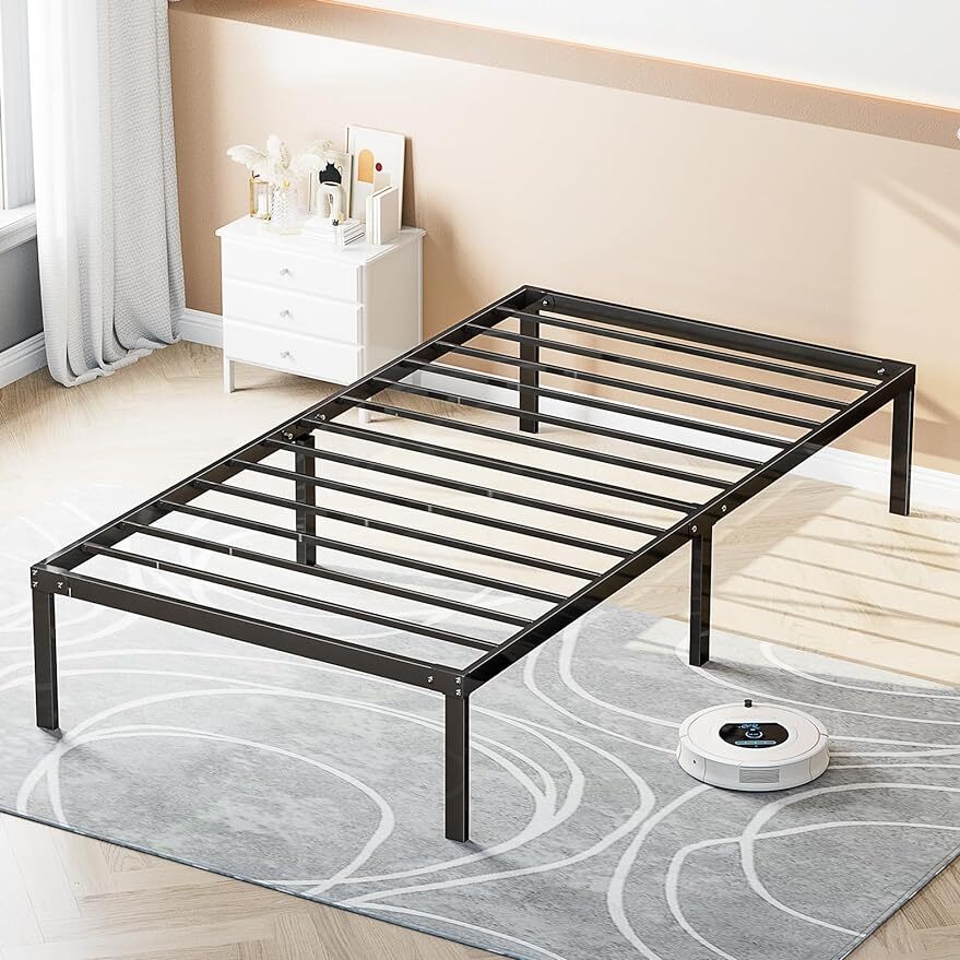 Metal Queen King Full Size Bed Frame Bedroom Sturdy Steel Slat Support Bedstead