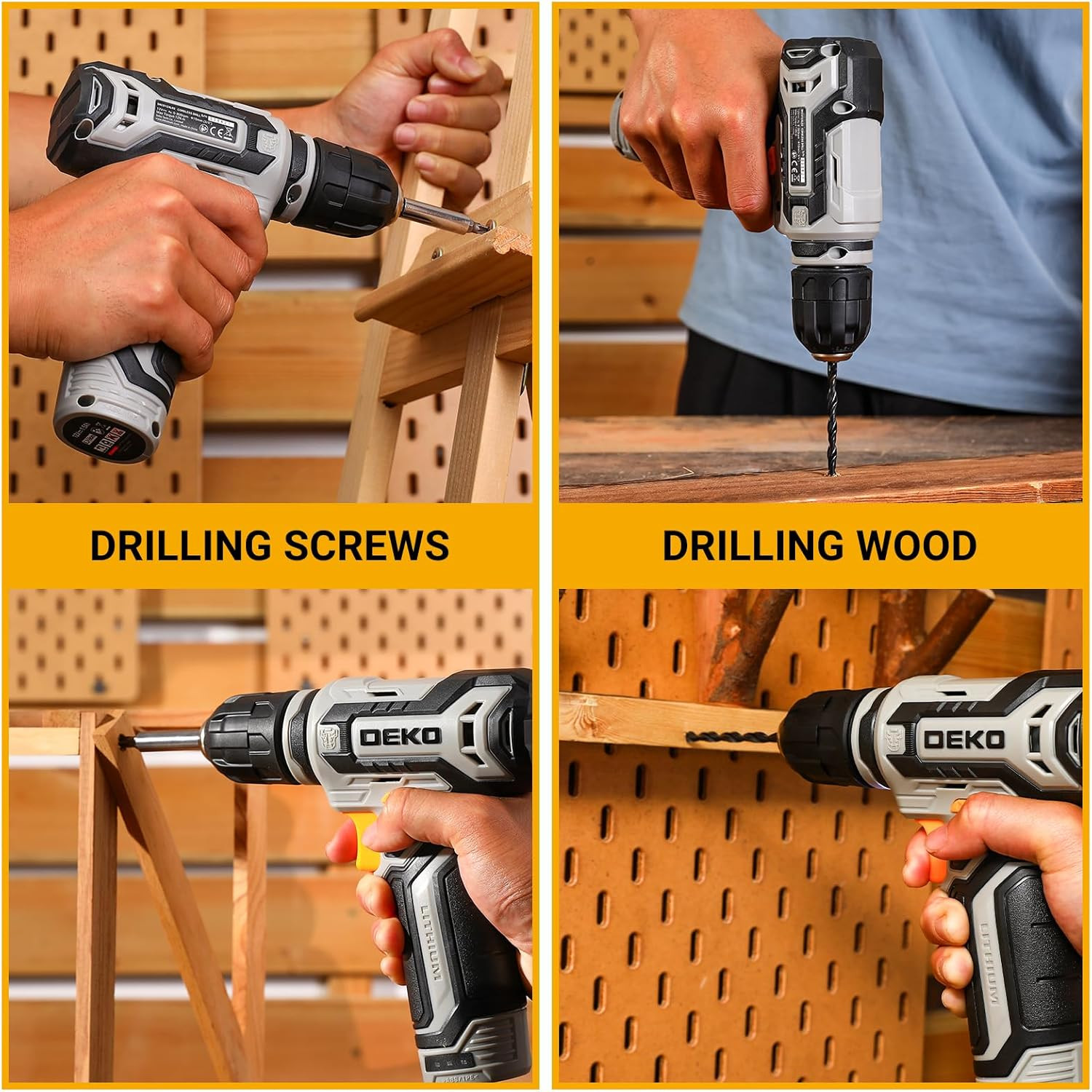 Cordless Drill: DEKO PRO 12V Power Battery Drill Set with Small Electric Drills